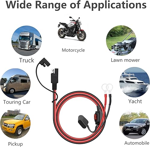 Miniatura 6 de Conector de batería SAE YACSEJAO de 2 pies23.6 in SAE a conector de terminal de junta tórica 18AWG 2 pines de desconexión rápida SAE cable de