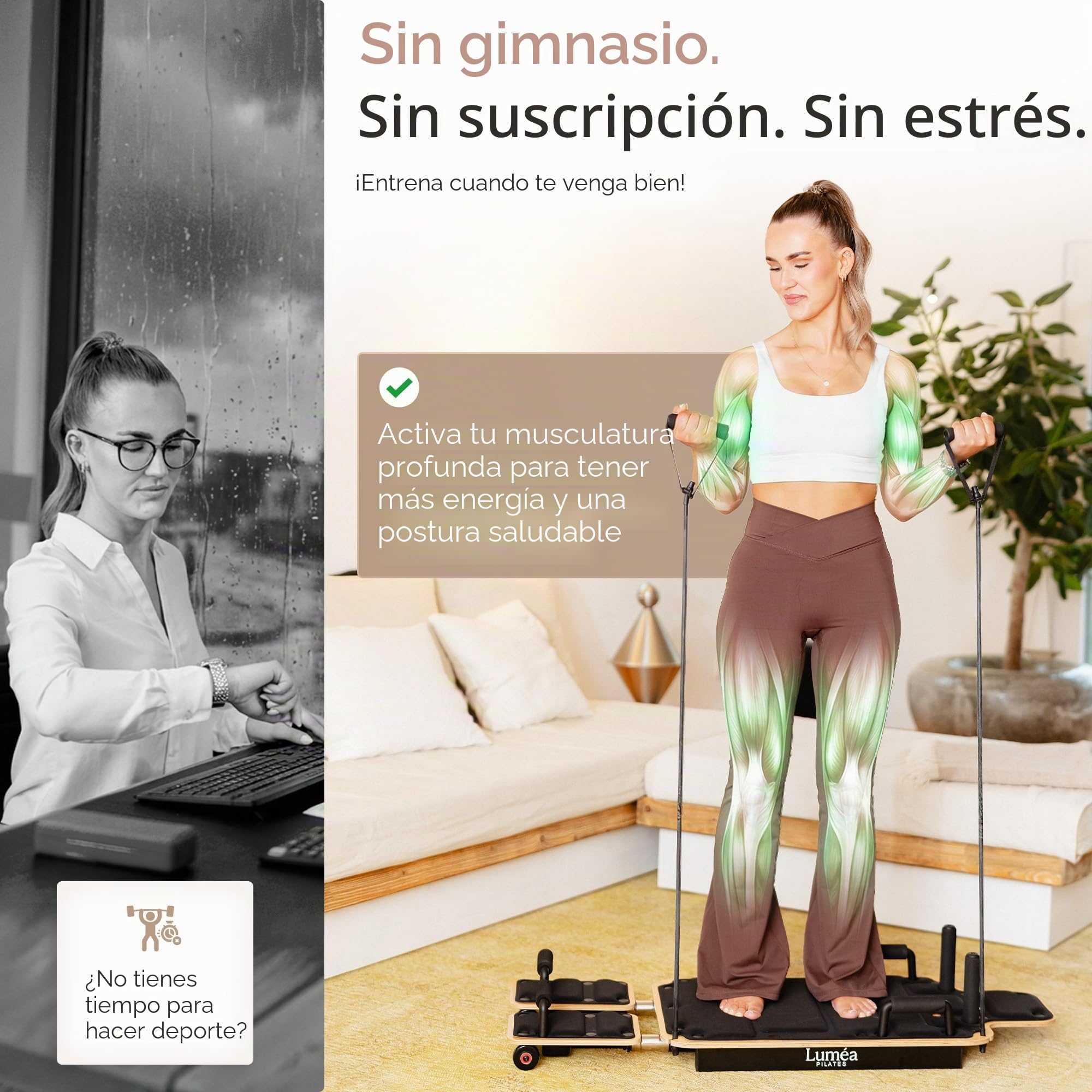 Tabla de pilates de madera, tabla reformadora de pilates para el hogar, tabla de equilibrio antideslizante y entrenador de núcleos, dispositivo de gimnasio en casa para abdominales, piernas y