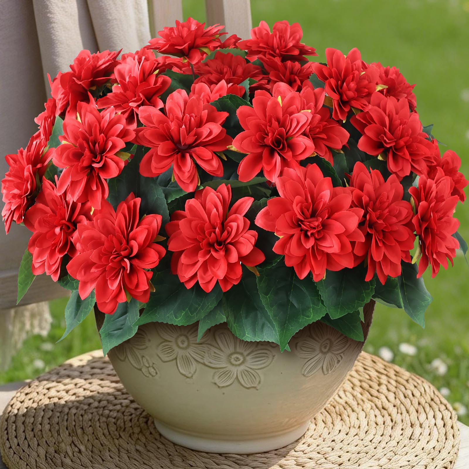 VIERENA 8 Bundles Artificial Dahlia Flowers