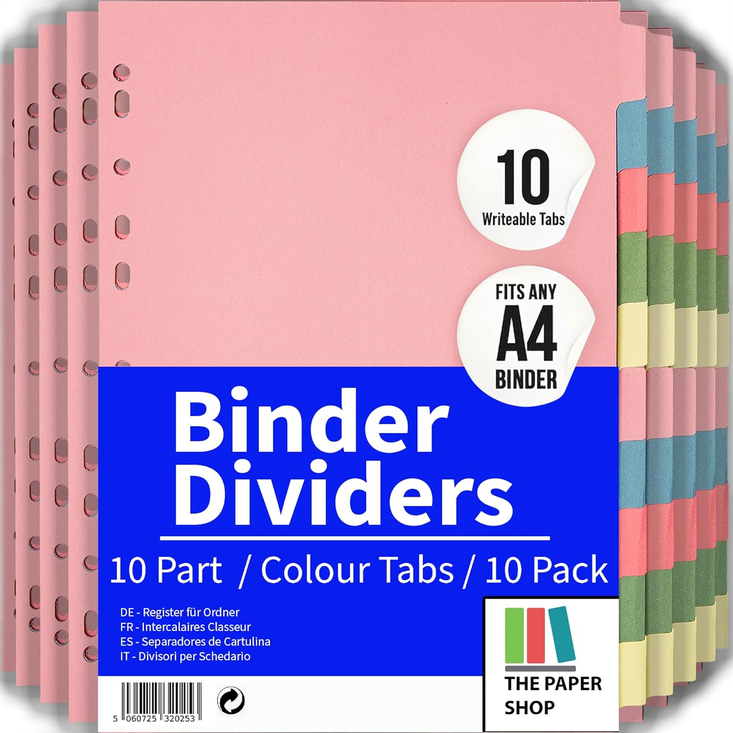 10 Tab Dividers for 3 Ring Binder – 10 Dividers Set with Tabs, Perfect for Organizing Documents, Binder Tab Dividers for Easy Filing (10 Pack)