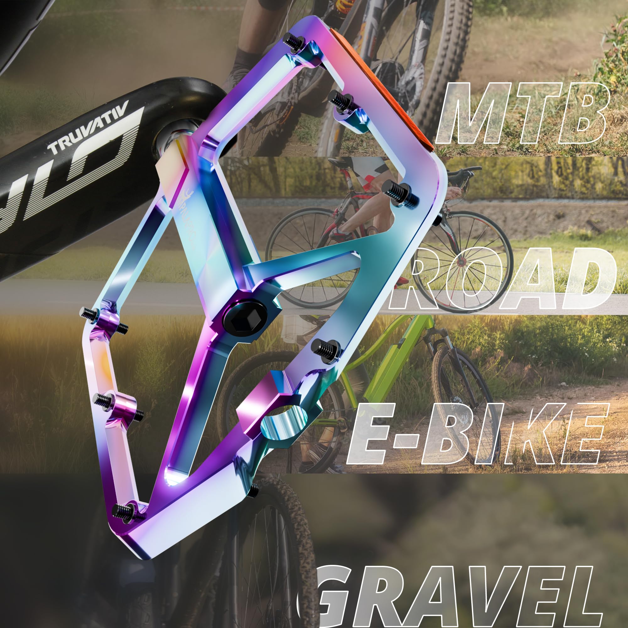 IMPALAPRO Pedali Bici Flat con Riflettori in Alluminio CNC 9/16” – Pedali MTB Flat con Ampia Piattaforma e Pin Antiscivolo Rimovibili – Pedali Bici Corsa Leggeri 355 g