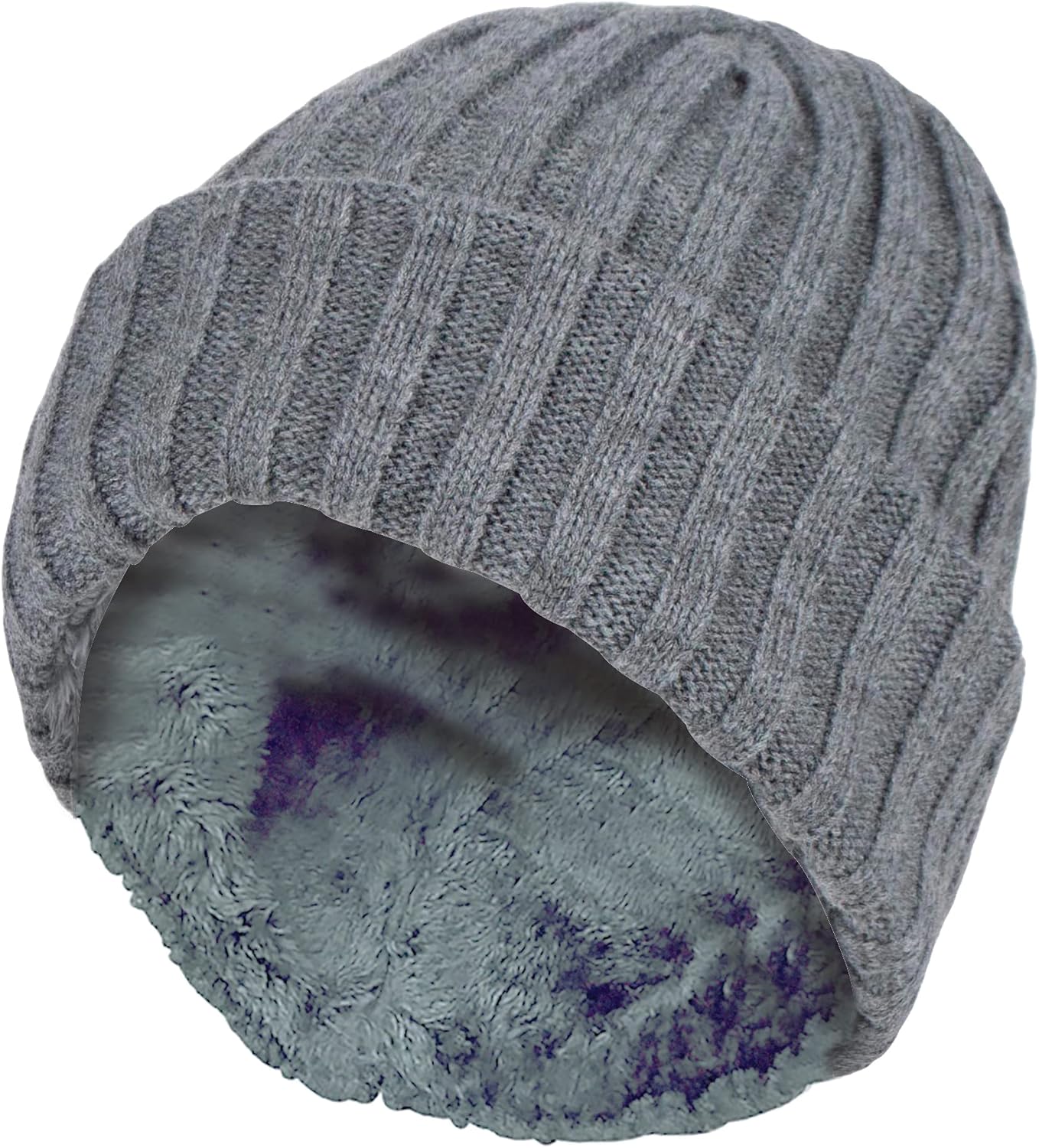 HEAT HOLDERS - Boys Every Day Casual Wear Ribbed Turnover Winter Hat for Kids
