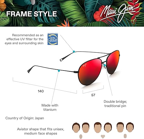 Miniatura 6 de Maui Jim Gafas de sol Walaka con lentes polarizadas patentadas plus2 para mujer