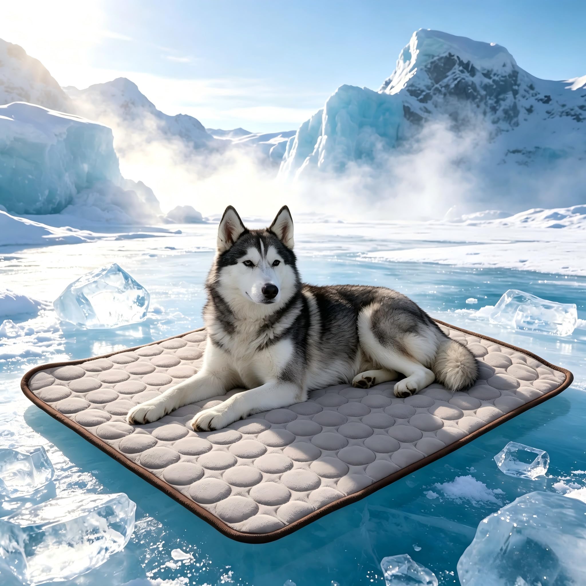 Cooling Mat for Dogs, Pet Cool Bed Mat – Summer Cool Bed, Non‑Slip, Breathable, Washable, Portable for Home, Car & Sofa(Brown, 100 * 70cm)