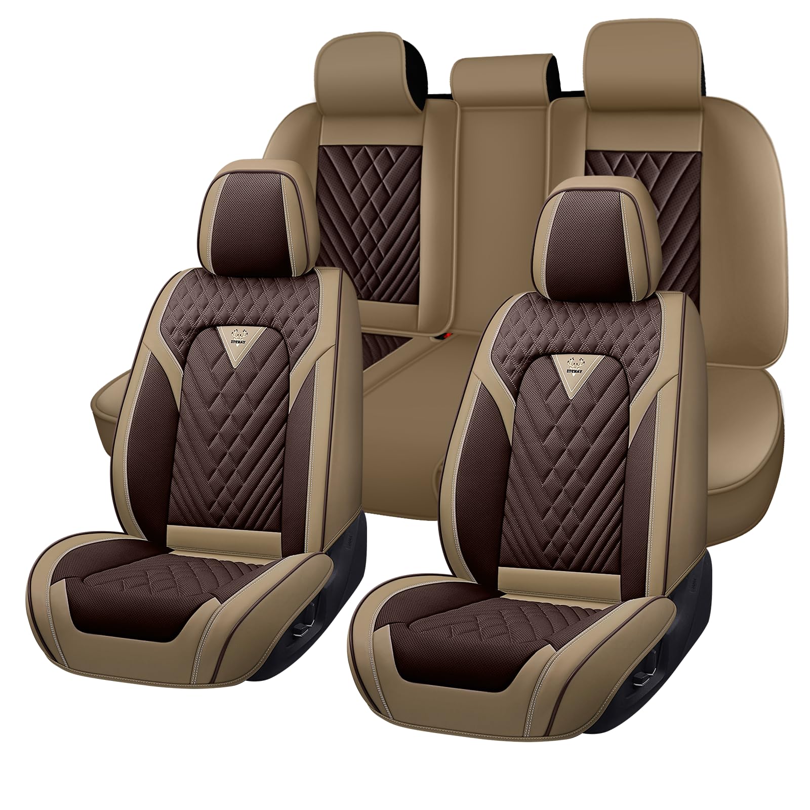 BOJVAIGA Car Seat Covers for Nissan Versa 2009-2022,Waterproof Faux Leather Seat Covers,Luxury Automotive Interior Accessories Cover (5-Seat Set,