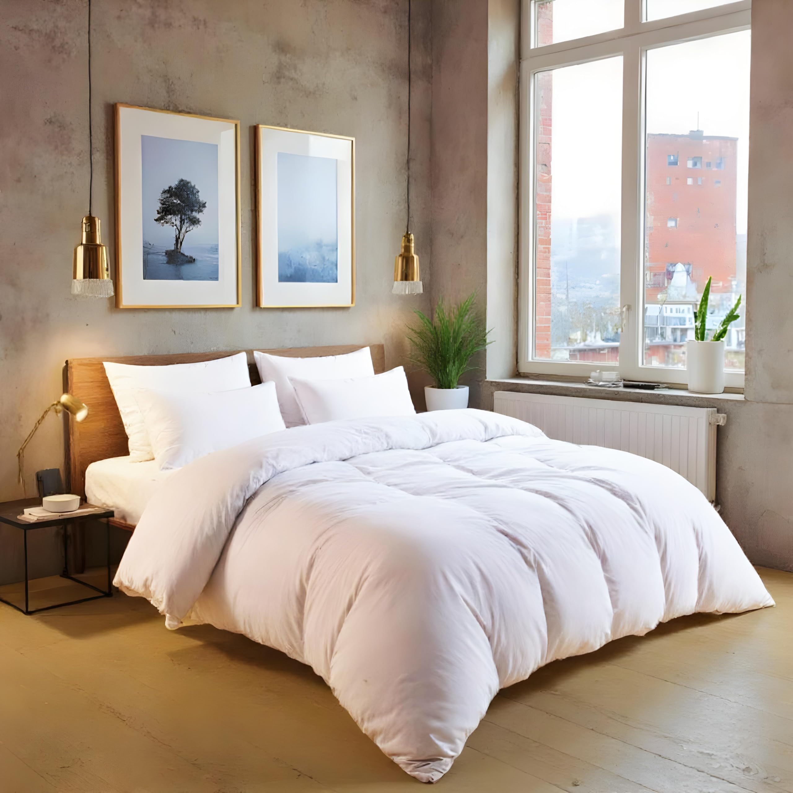 Housse de couette 200 fils blanc Super King en linge de lit coton égyptien uni