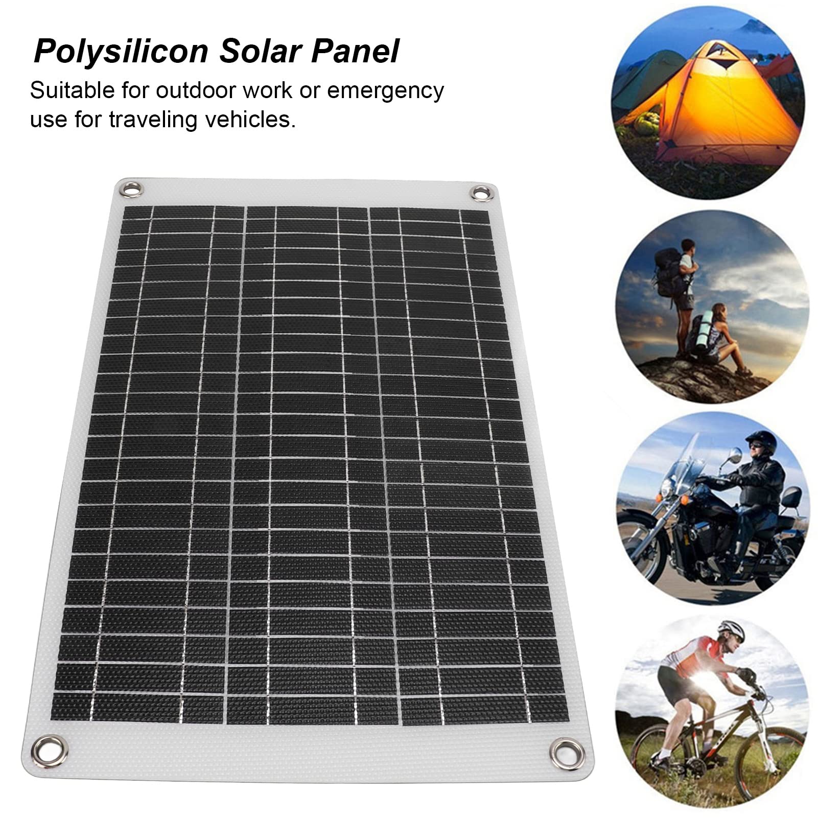 Cargador de batería de Panel Solar de 15W, Kit de carga de Panel Solar portátil para coche, motocicleta, RV, teléfono móvil de 12V