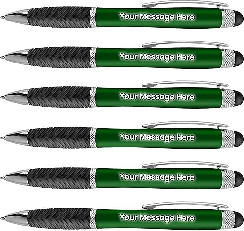 Paquete de 80 bolígrafos personalizados, grabado láser sin granel, bolígrafo de 3 pulgadas, lápiz óptico y área personalizada con luz, nombre