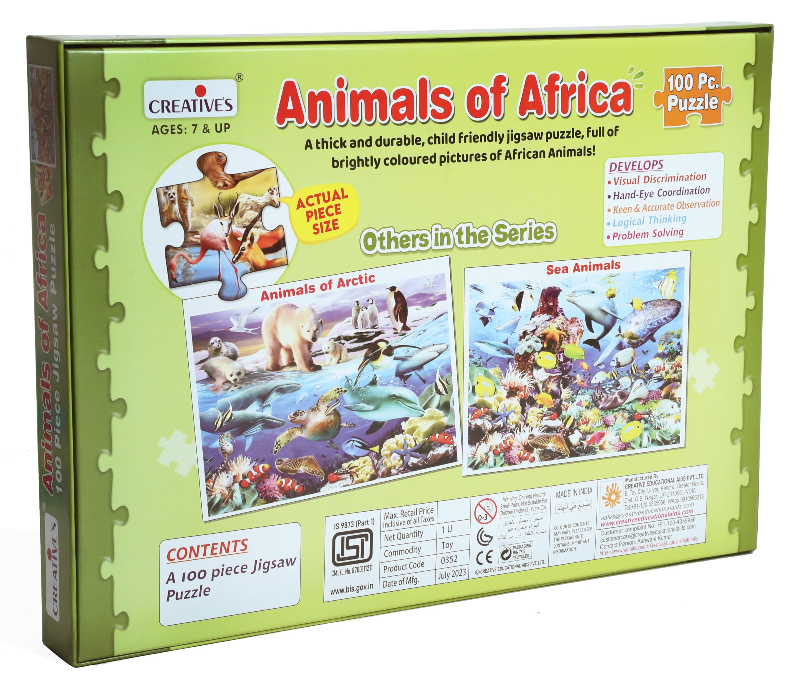 African Animal Jigsaw Puzzles for Kids - 100 Pieces -8