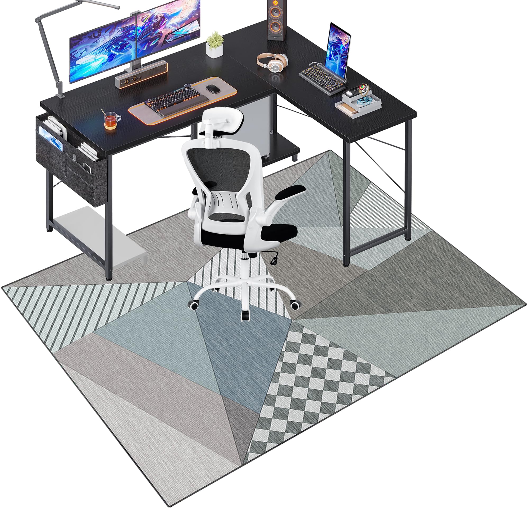 Fzamudng W1-24 Office Chair Mat For Carpet, Chair Mat For Carpeted Floor, Anti-Scratch Carpet Floor Protection Mat, Desk Chair Office Mat, Non Slip Gaming Chair Mat, 120 X 150 Cm Hardwood Floor Protector Mat