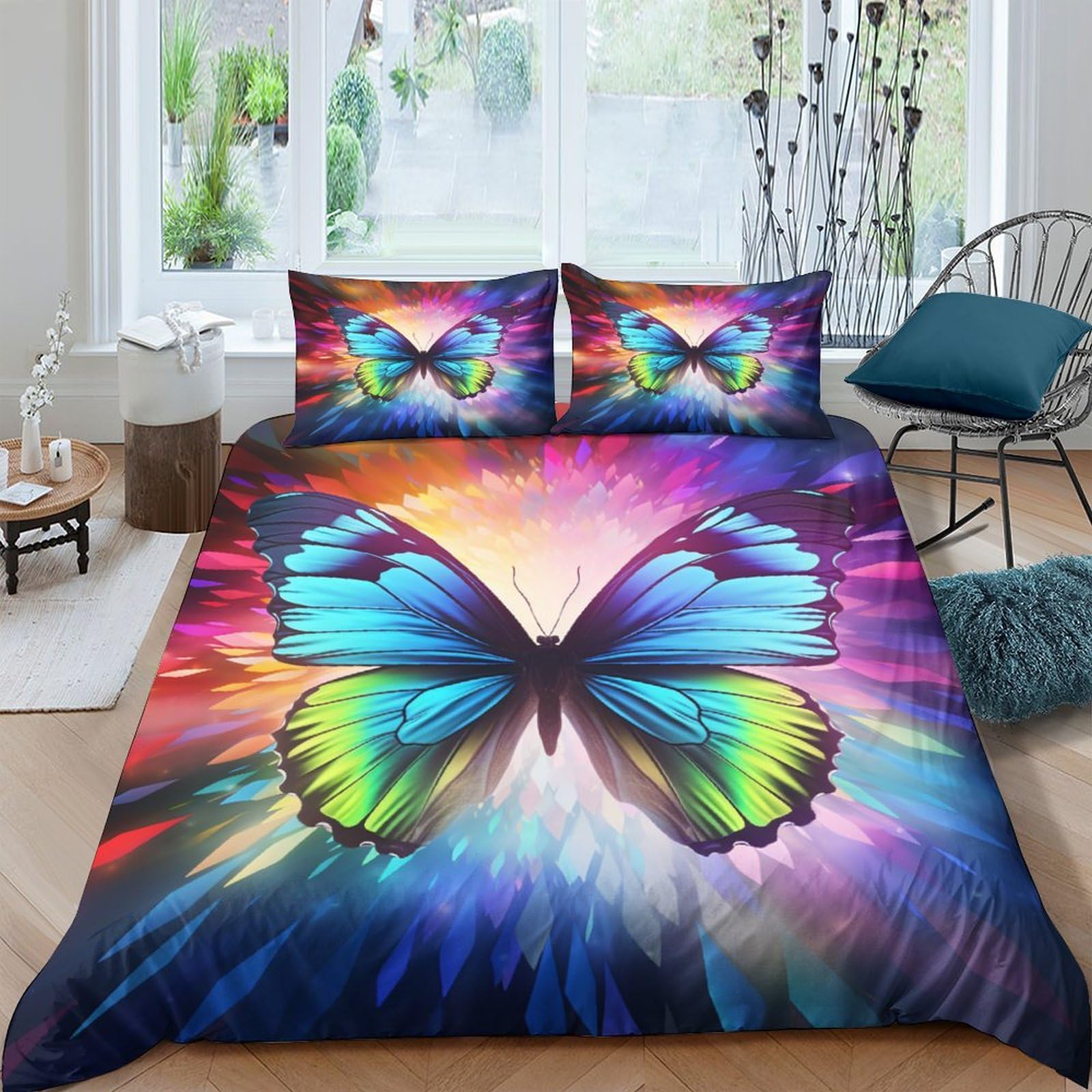 Housse de couette motif papillon un cadeau de lit doux pour enfant et ado