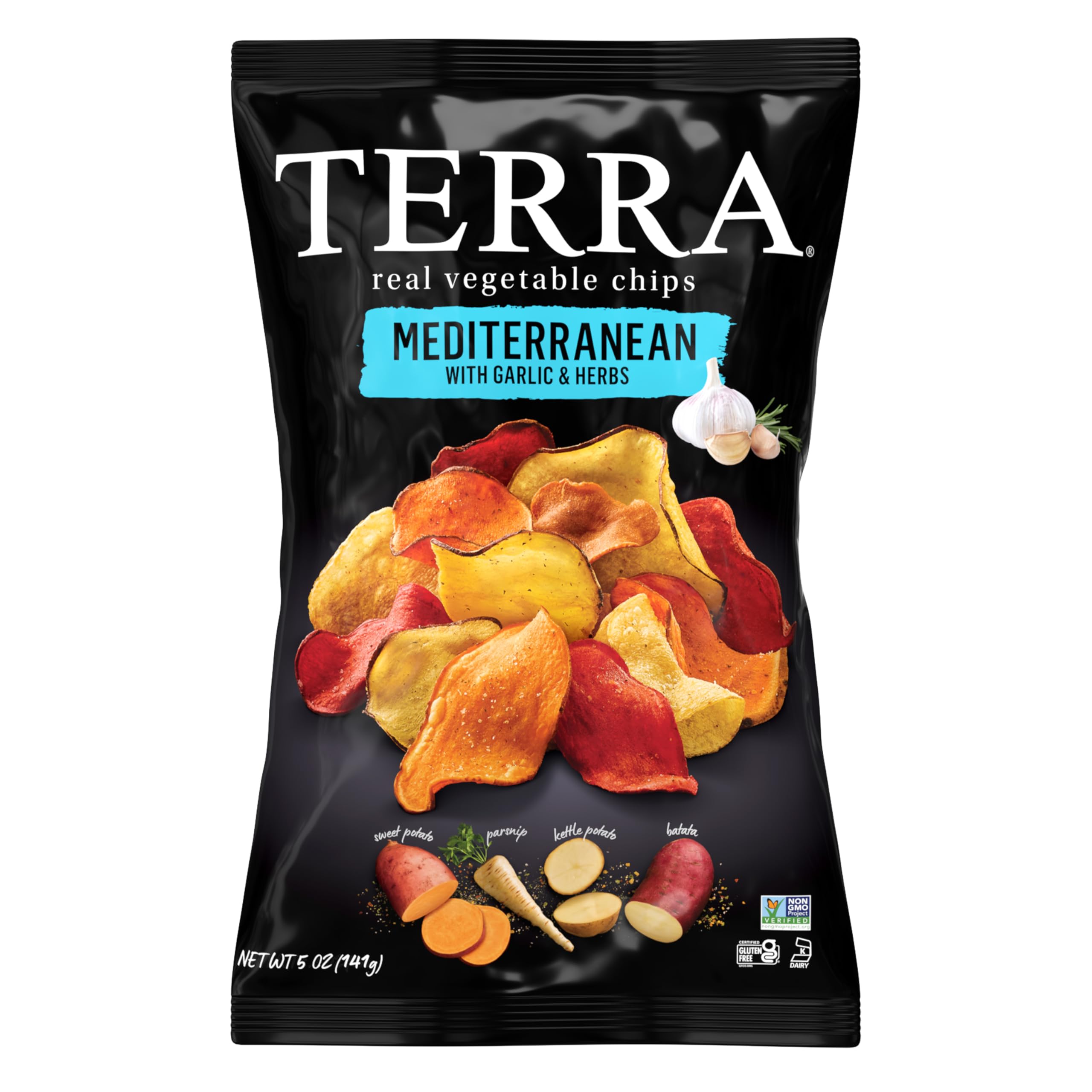 Terra Vegetable Chips, Mediterranean Garlic & Herbs Real Vegetable Chips, 5 oz