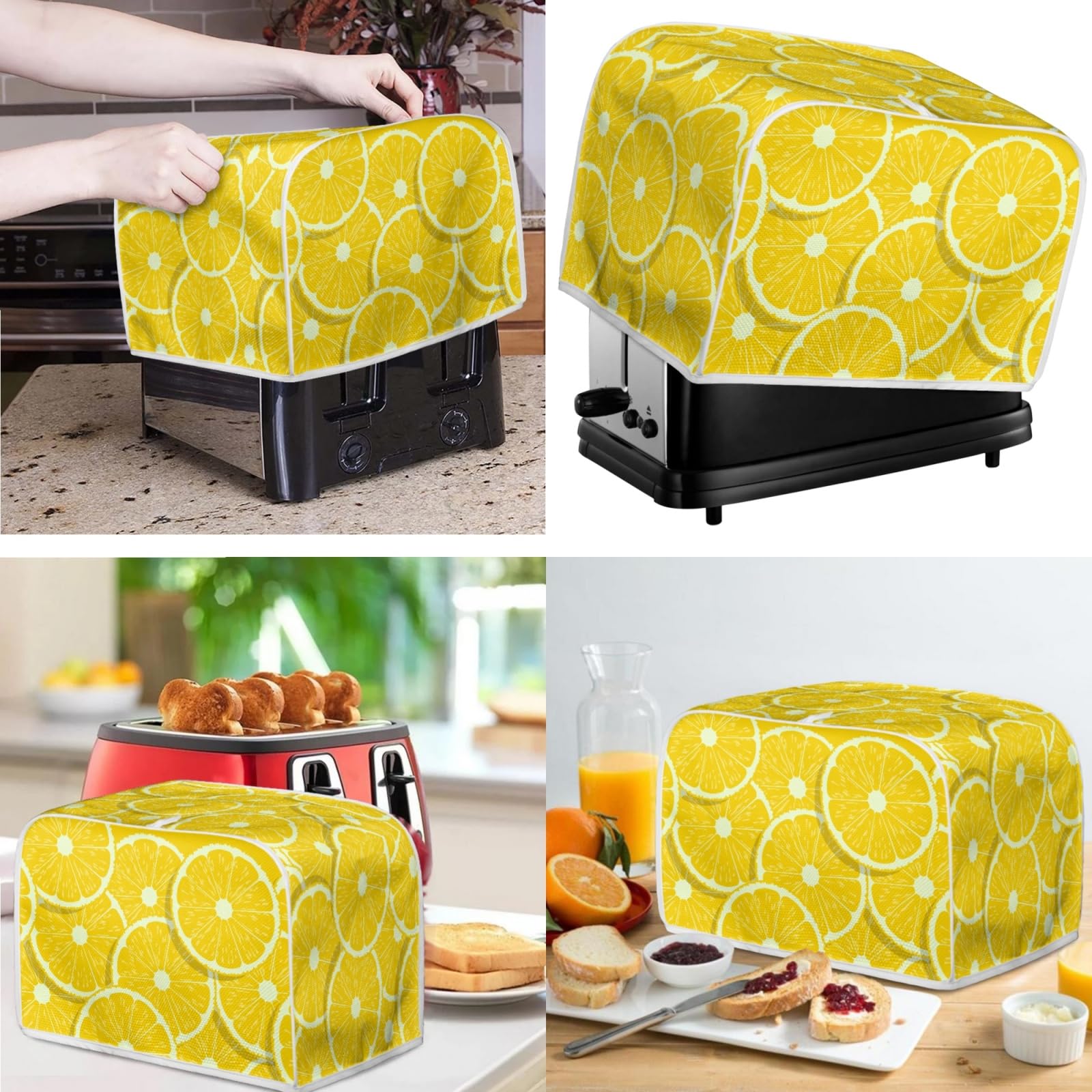 Copertura per tostapane da cucina a 2 fette, protezione per impronte digitali, lavabile in lavatrice, con tasca per la maggior parte dei tostapane standard a 2 fette