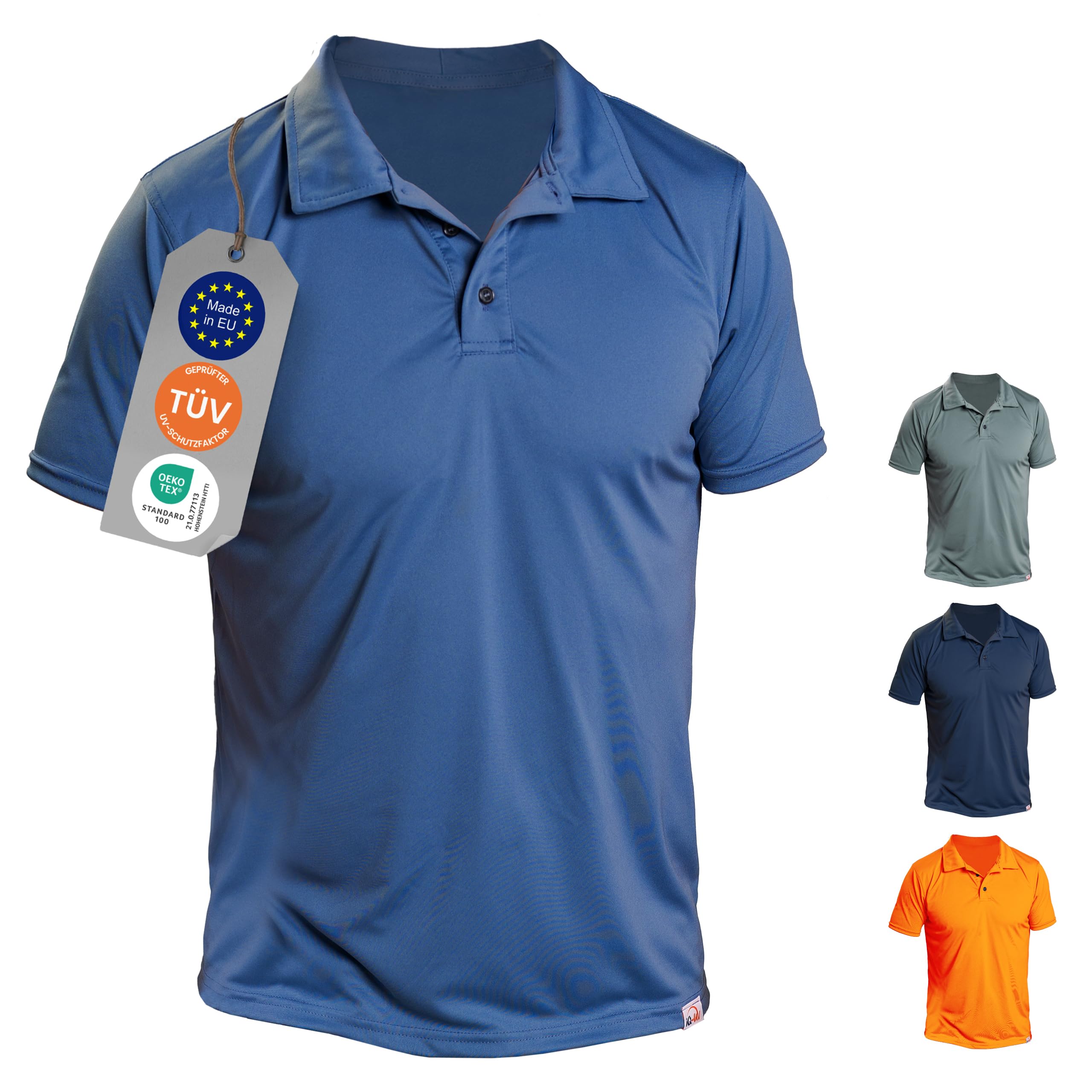 iQ-UV Herren Polo Shirt nachhaltig kühlend Hitzeschutz UPF 50+ iQ-Company