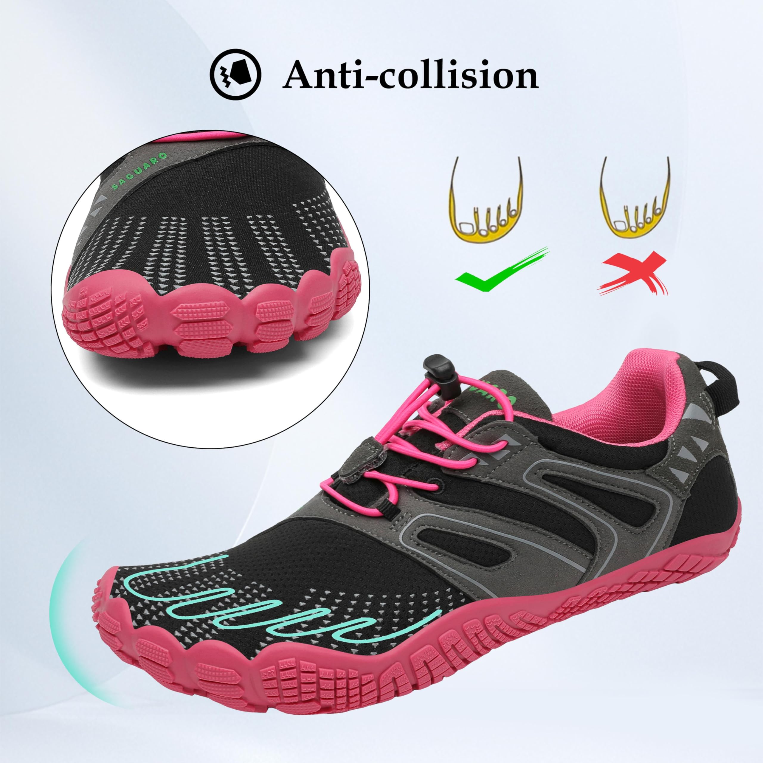 SAGUARO Scarpe Barefoot Minimaliste Uomo Scarpe da Trail Trekking Scarpette da Scoglio