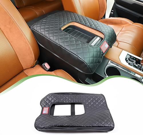 Miniatura 9 de LLKUANG Funda para reposabrazos de consola central de automóvil para Toyota Tundra 2007-2021, impermeable, de cuero, para reposabrazos de asiento