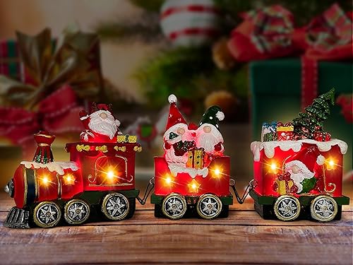 Tren de decoración de Pascua, decoración LED de Pascua para mesa, mesa de centros de mesa iluminada de conejo, decoraciones de Pascua para el hogar,