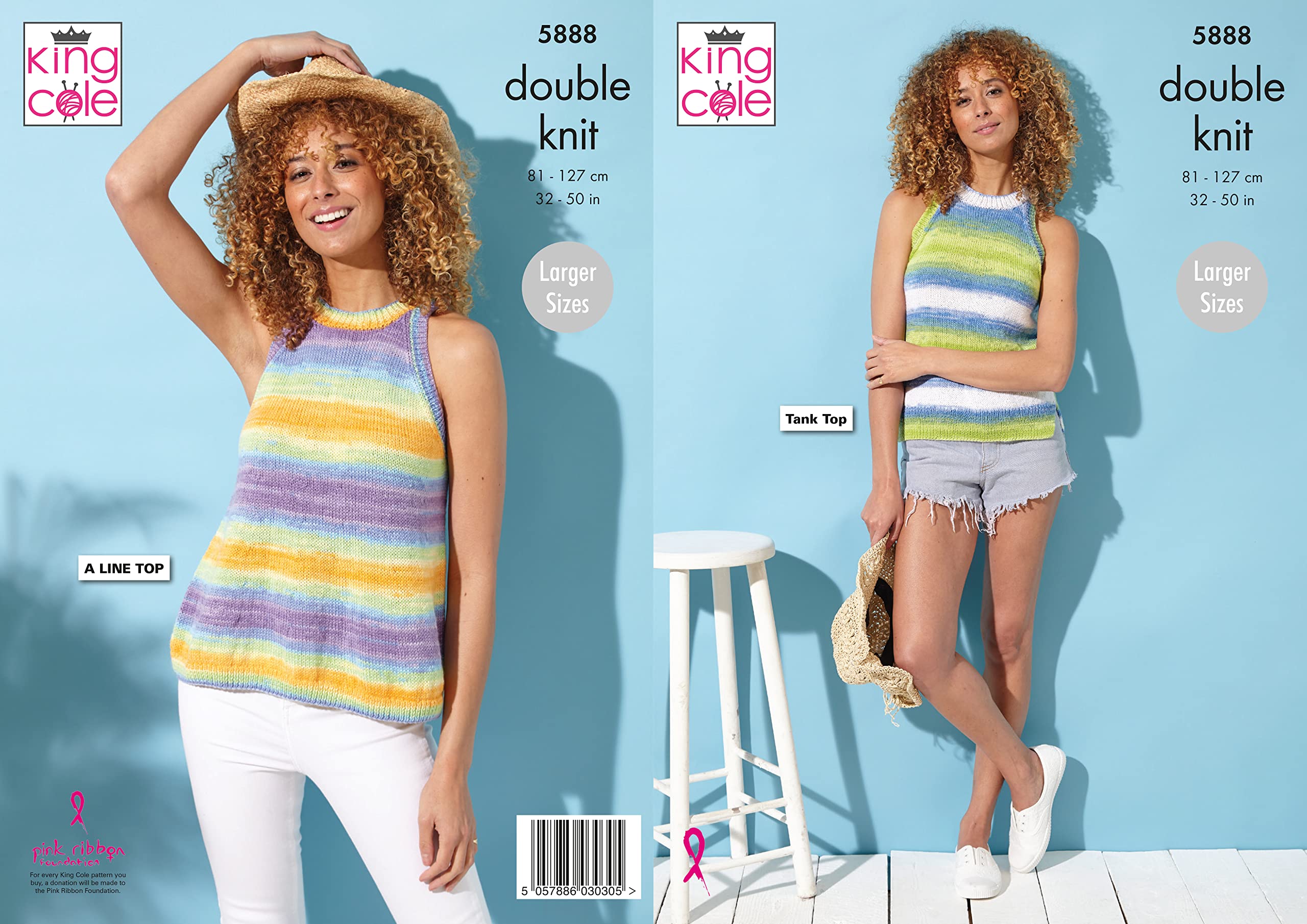 King Cole DK Knitting Pattern Tops 5888
