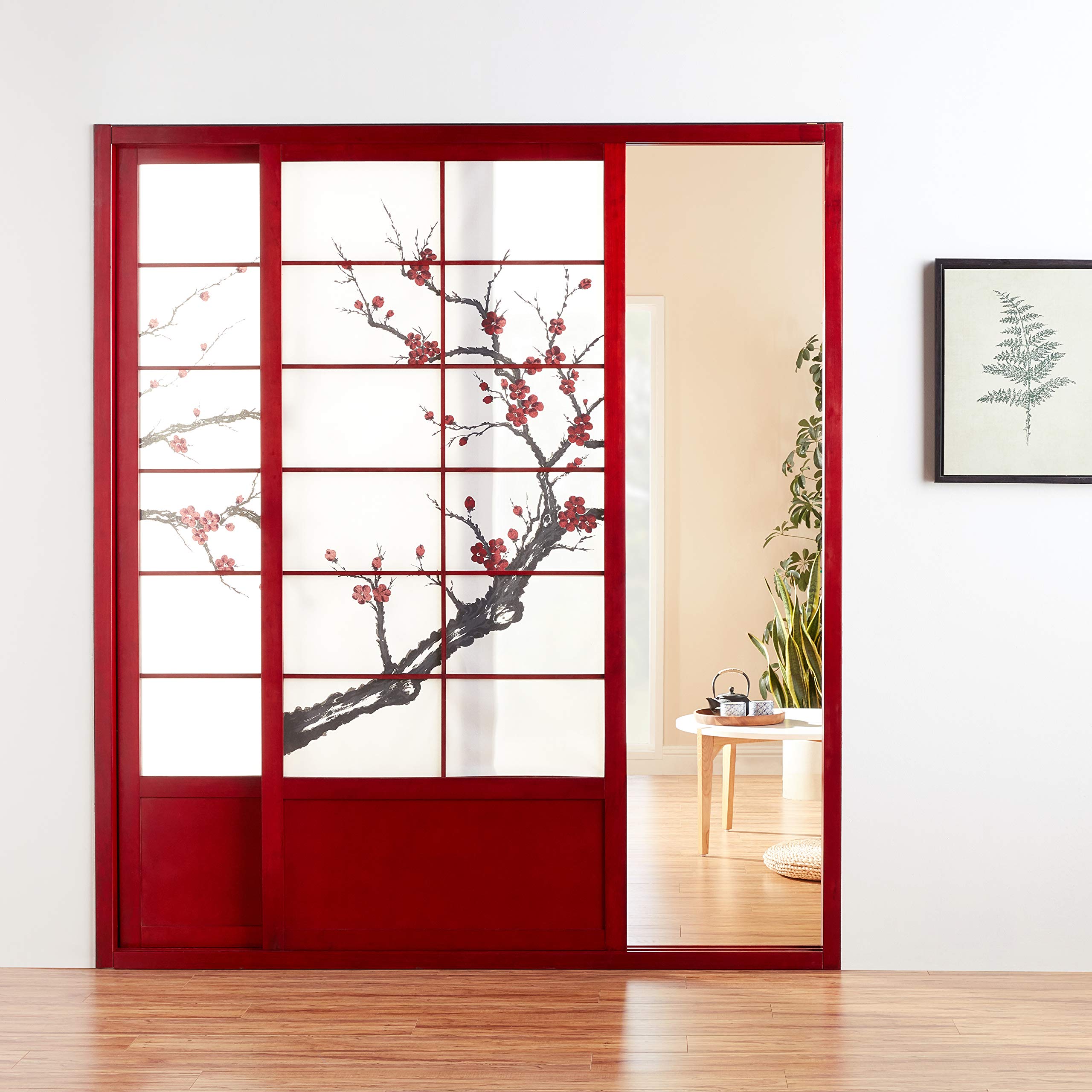 Oriental Furniture 7 ft. Tall Cherry Blossom Shoji Sliding Door Kit
