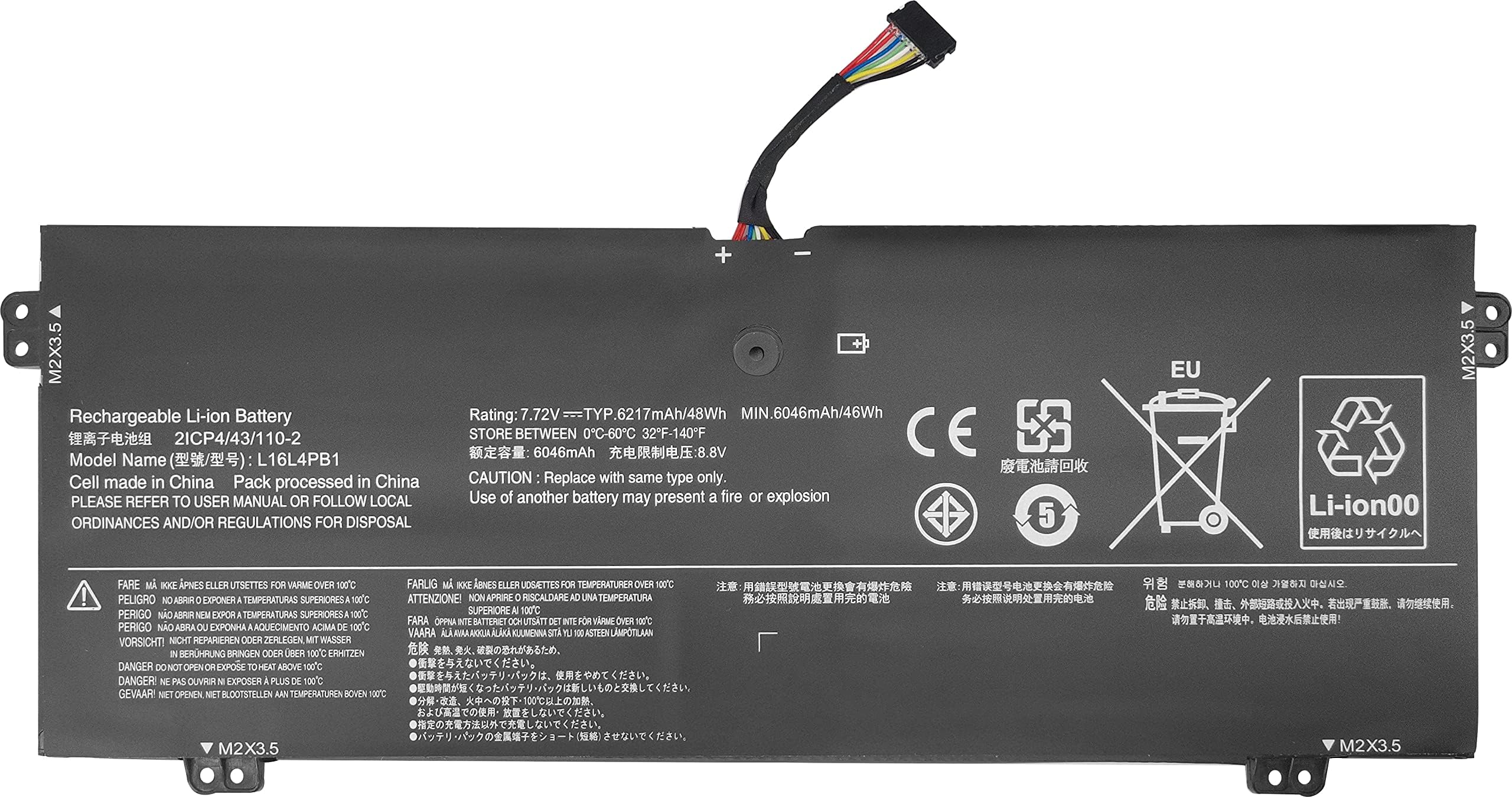 L16L4PB1 Battery Replacement for Yoga 720 13 720-13IKB 720-13IKBR ideapad Yoga 730 13 730-13IKB 730-13IWL Notebook L16L4PB1 5B10M52738 2ICP4/43/110-2 Laptop NOT a1321 a1286