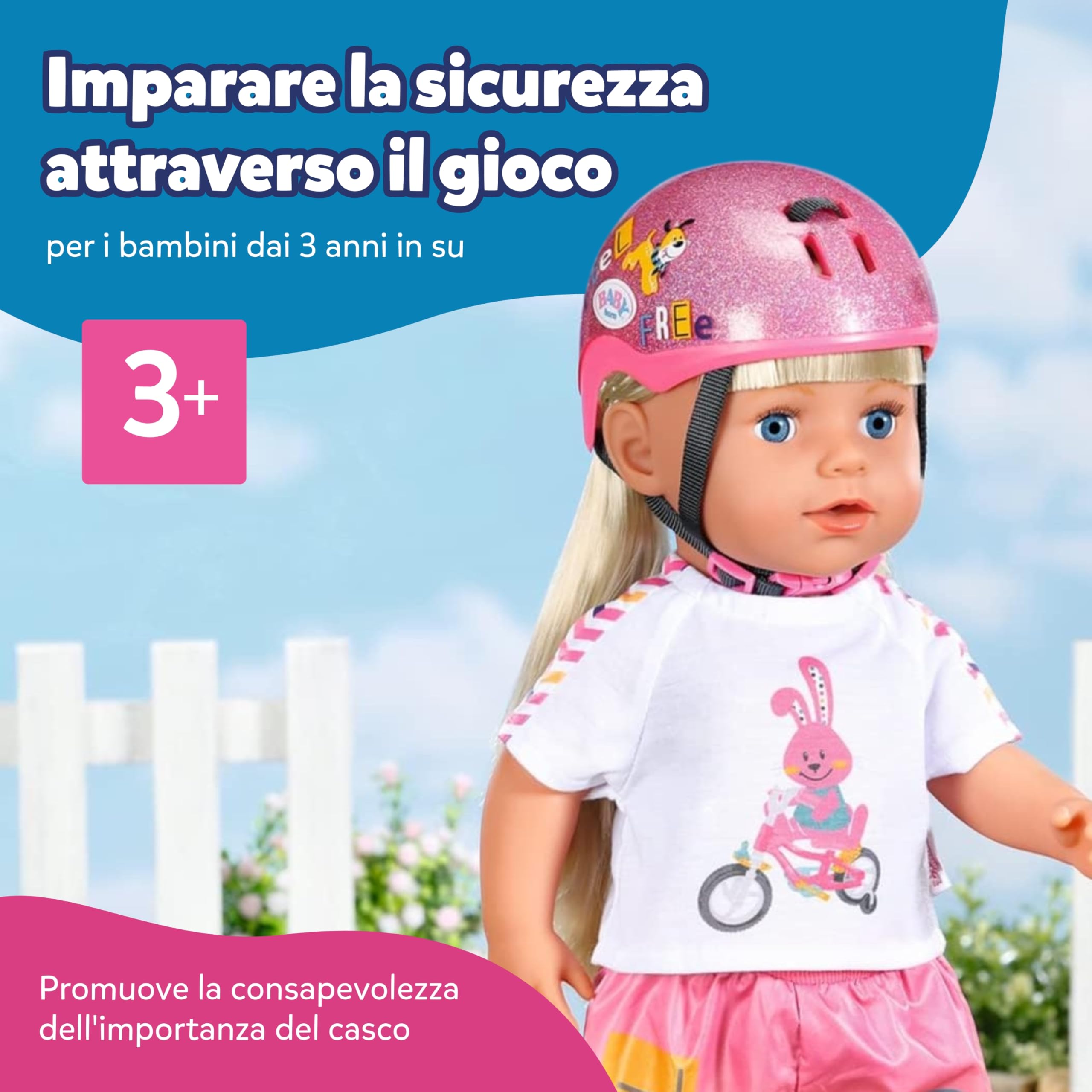Casco da Bicicletta Baby Born per Bambole da 43 cm - Accessori di Alta qualità per Bambole - Adatto a Bambini dai 3 Anni in su