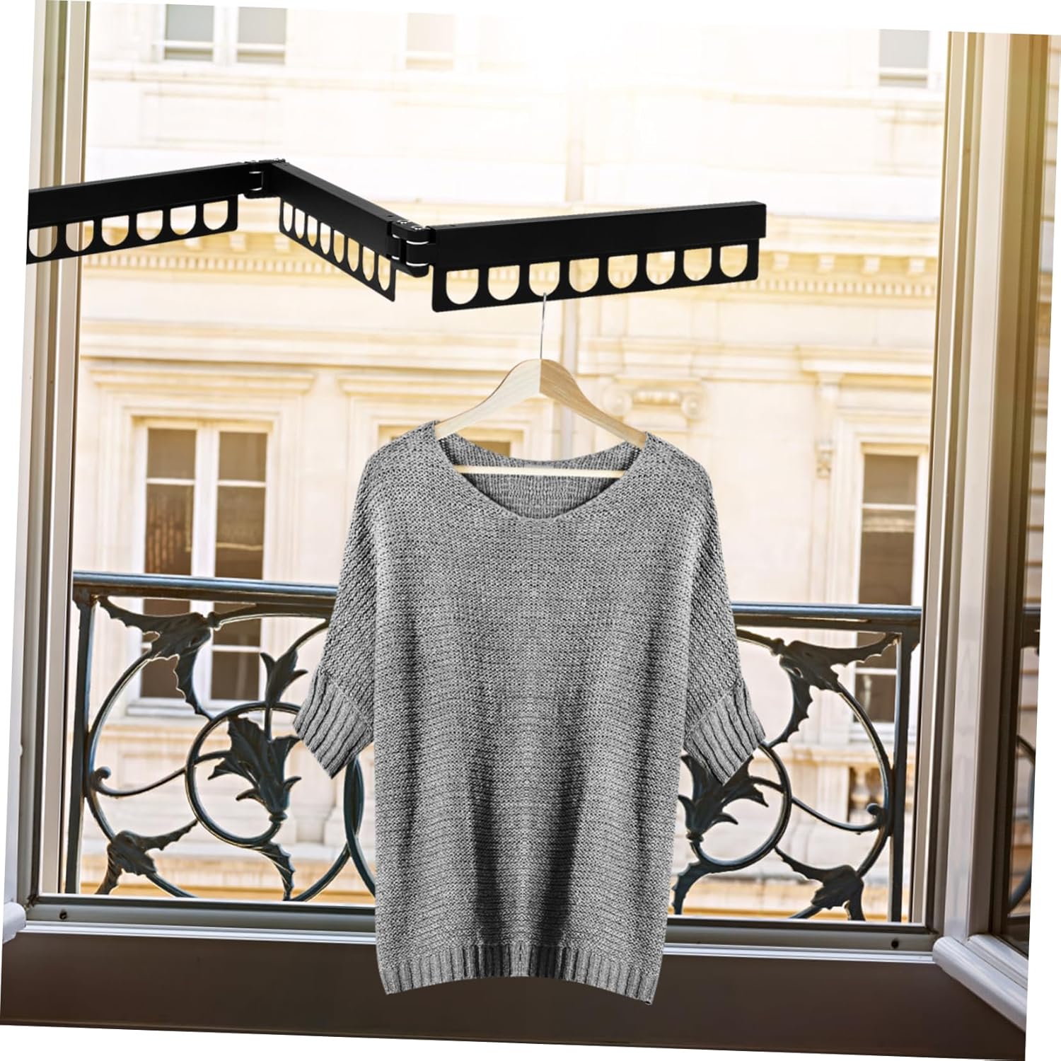 Laundry Wall Mounted Drying Rack Clothes Hanger for Indoor Use Retractable Design for Balconies and Spaces