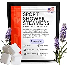 Sport Shower Steamers - USA Made with Natural Lavender Essential Oil, Aromatherapy, Stress and Sinus Relief, Muscle Recovery for Athletes, Best Birthday Presents and Mother&rsquo;s Day Gifts for Runners