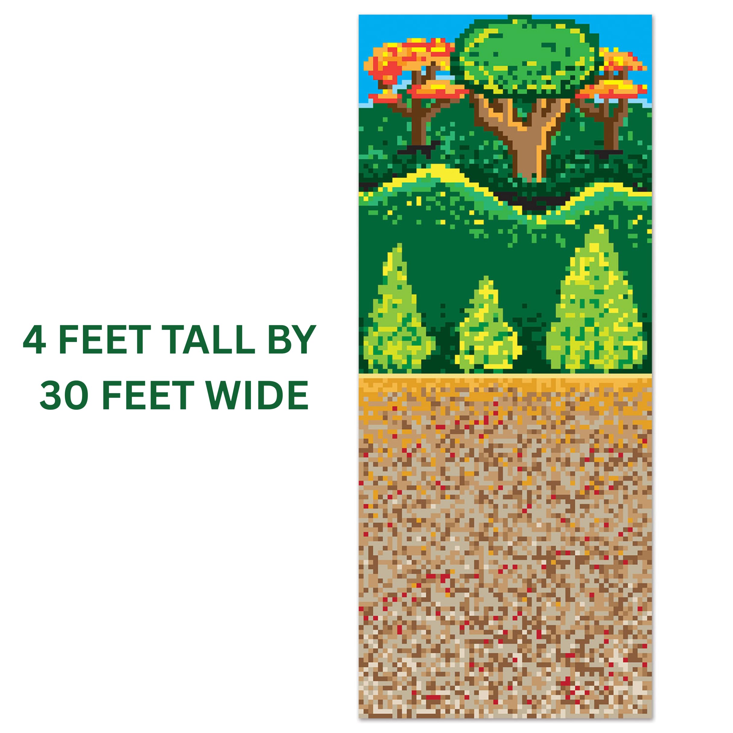 Beistle 8-Bit Forest Backdrop - 4x30 Feet -2 Beistle 8-Bit Forest Backdrop - 4x30 Feet -2