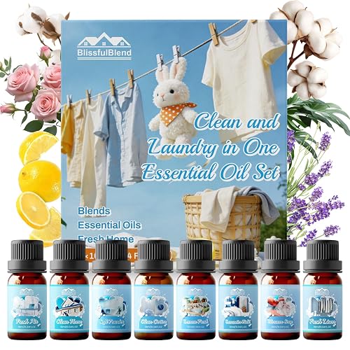 Essential Oils Set for Diffuser for Home, 8x10ml - Clean