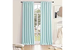 DONREN Aqua Curtains, 96 Inches Long