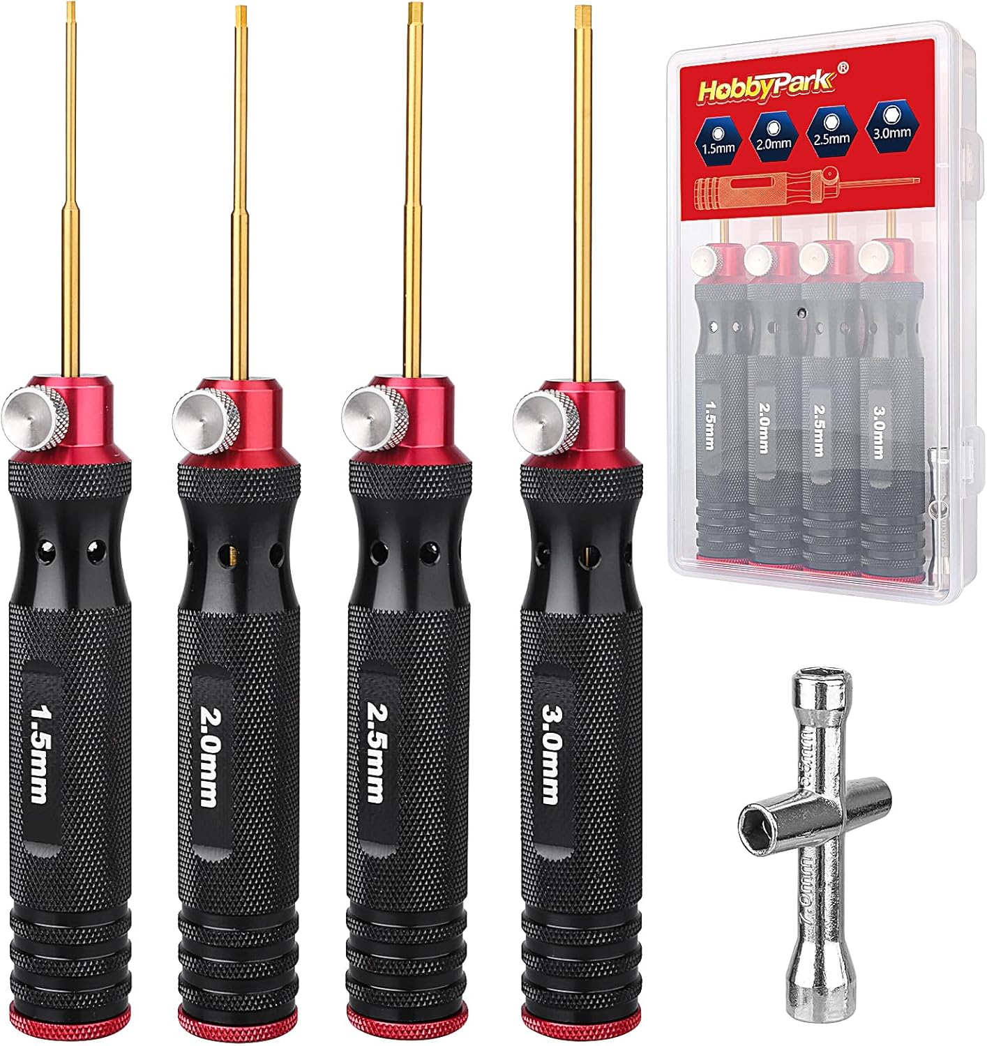 HobbyPark Titanium Hex Driver Allen Screwdriver Set 1.5mm 2