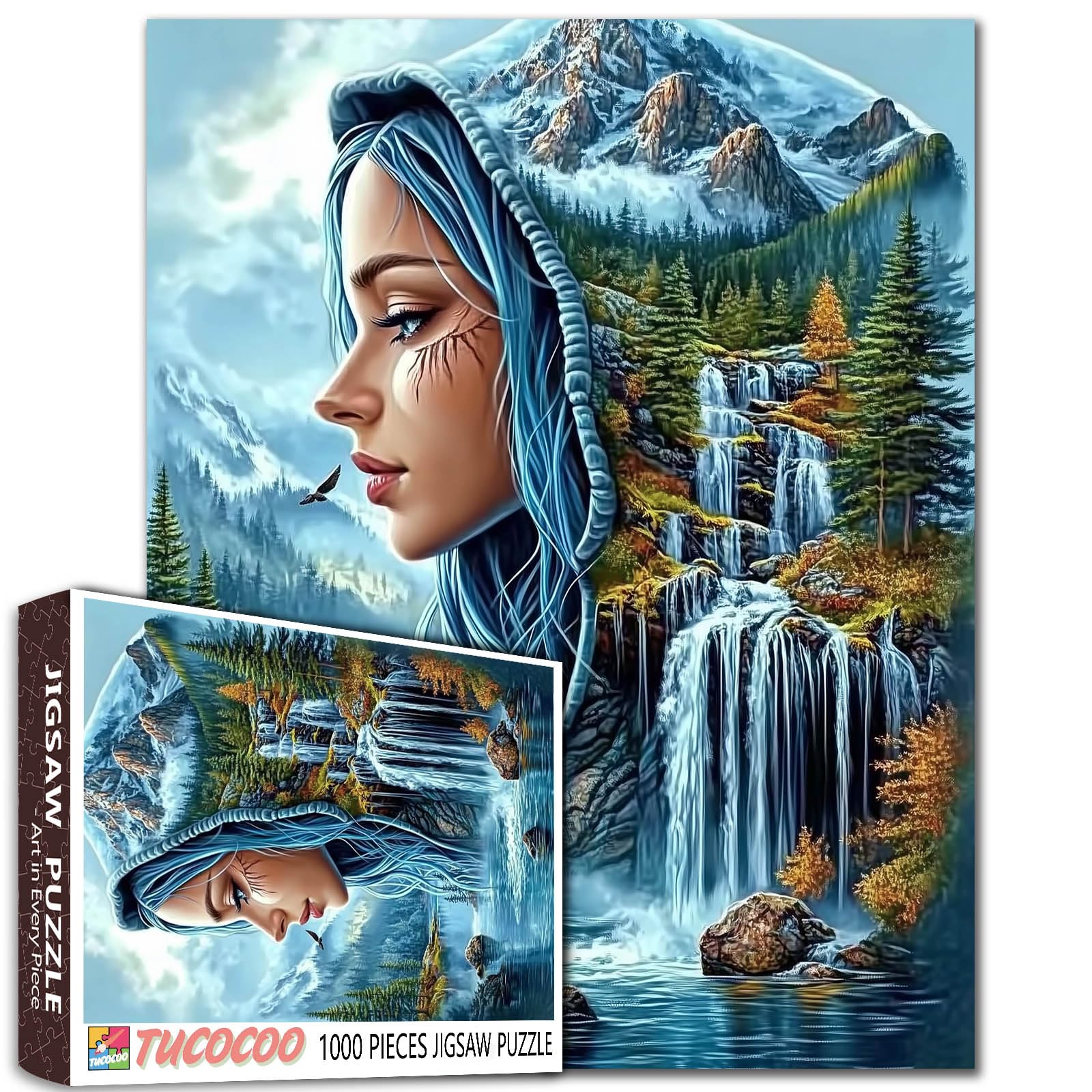 Fantasy Women Jigsaw Puzzle 1000 Pieces for Adults 27 x 20 Inches HD Quality Puzzles for Families,Landscape Earth Puzzle Gift Perfect for Party Game Gifts