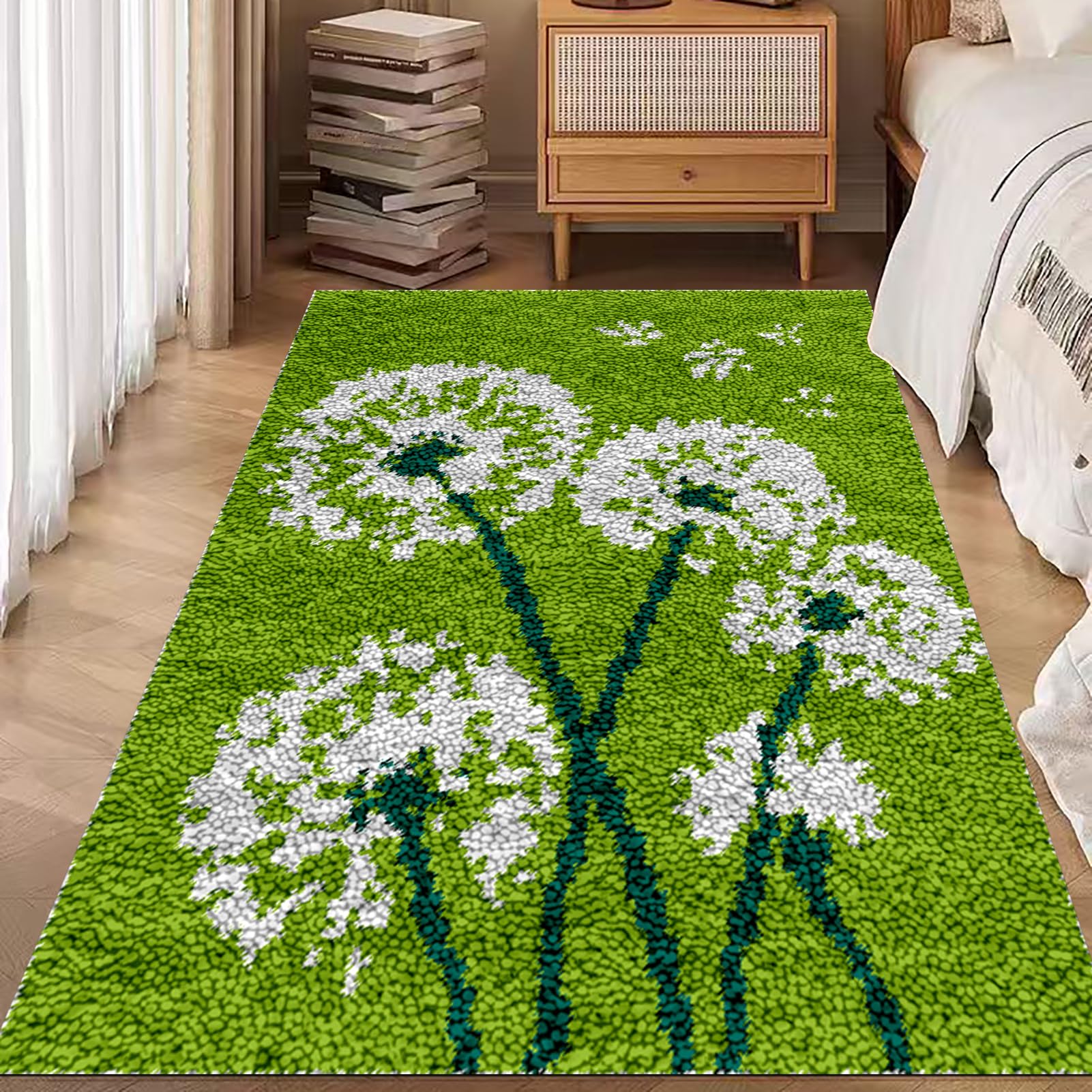 69 x 102 cm KnüPfteppich zum Selber KnüPfen Knüpfen Set Erwachsene Knüpfteppich KnüPfset mit Knüpfhaken Teppich KnüPfen Set Erwachsene Bedruckte Stramin Knüpfen Set Für Erwachsene