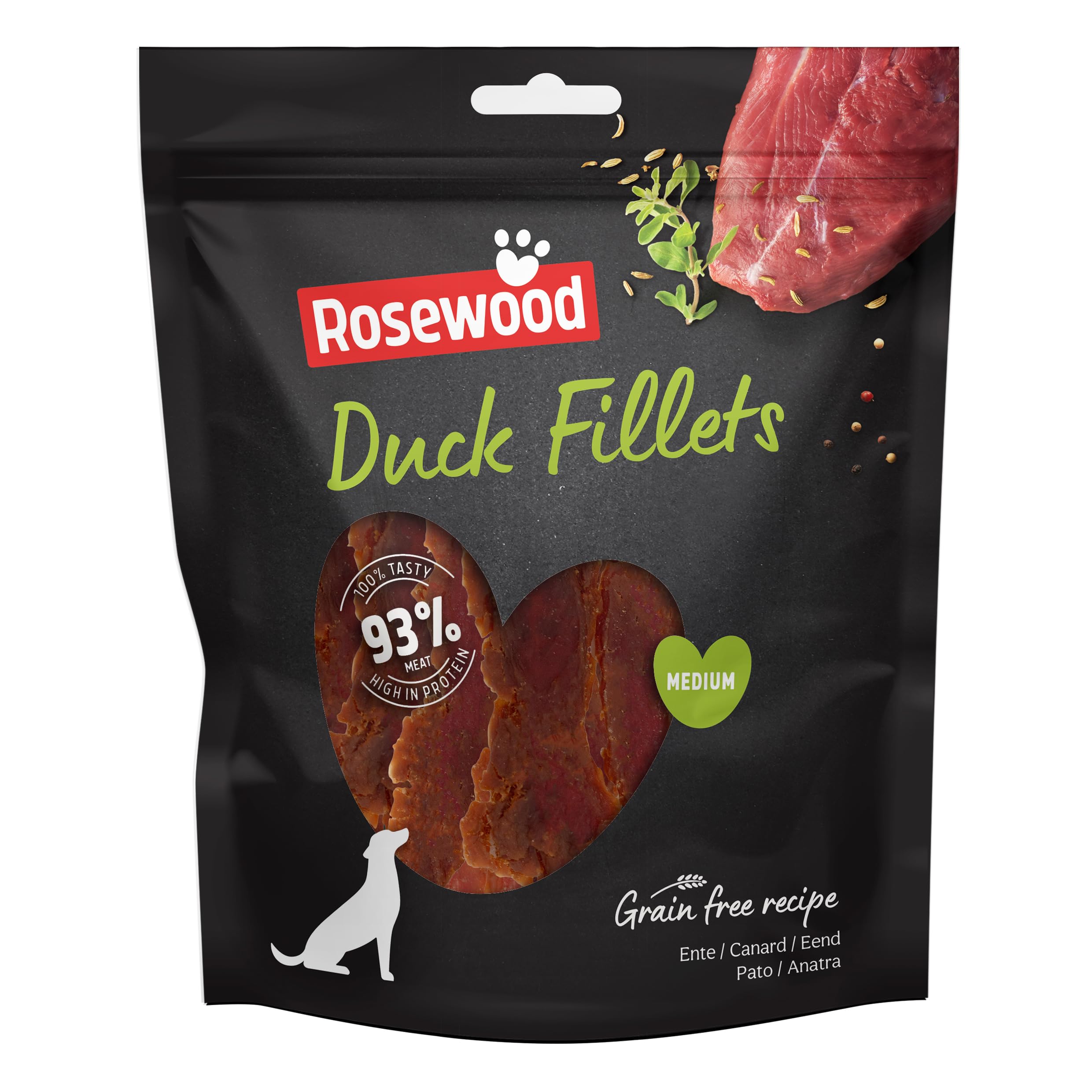 RosewoodDuck Fillets for Dogs - Made with Real Meat, Rawhide Free Chews, Grain Free, High Protein, Healthy Dog Treats (320g Value Pack)