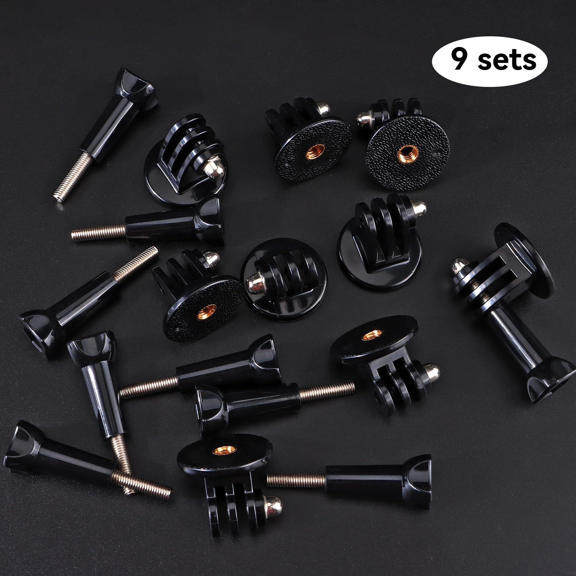 9 Gruppi Supporto per Adattatore per Treppiede Adattatori Gopro con Vite a Testa Zigrinata Adattatore per Treppiede