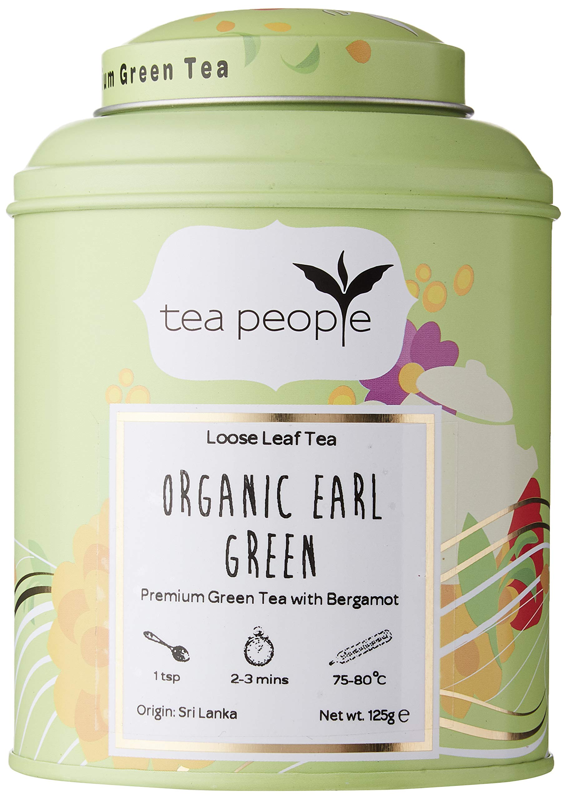 Tea People Organic Earl Green, 125 g Loose Tea Caddy, OEG-125g