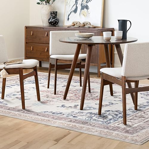 Miniatura 5 de Ashler - Alfombras bohemias vintage de 5 x 8 pies para sala de estar, lavables a máquina con parte trasera antideslizante, alfombra para interiores