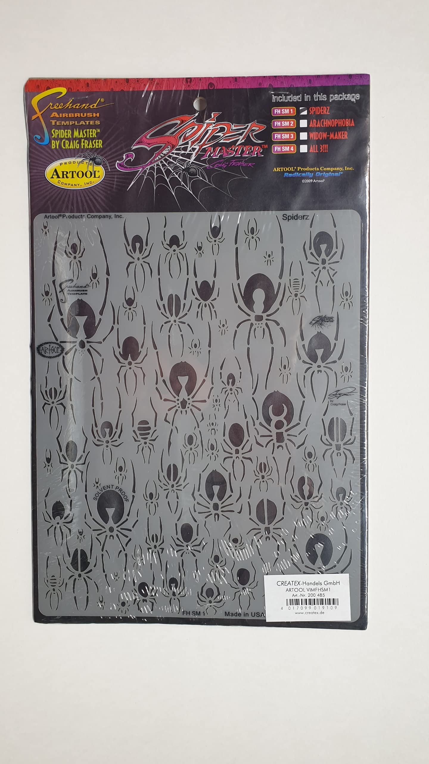 ARTOOL FH SM 1 Spider Master Spiderz Freehand Airbrush Template by Craig Fraser