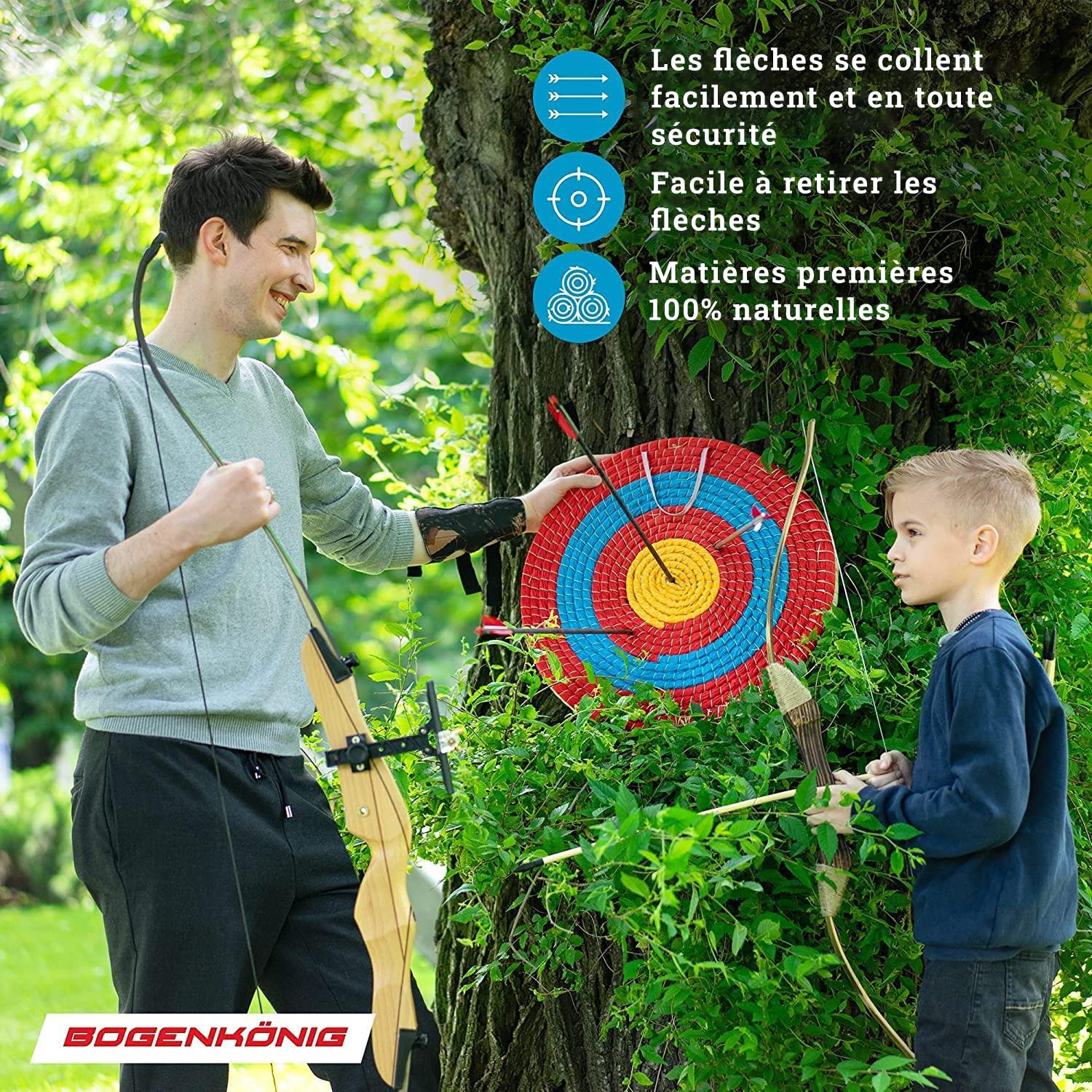 Cible tir à l'arc - Cible en Paille résistante aux intempéries pour Adultes & Enfants I Cible en Paille pour Arc et flèches & arbalète, Accessoires tir à l'arc, cibles pour tir