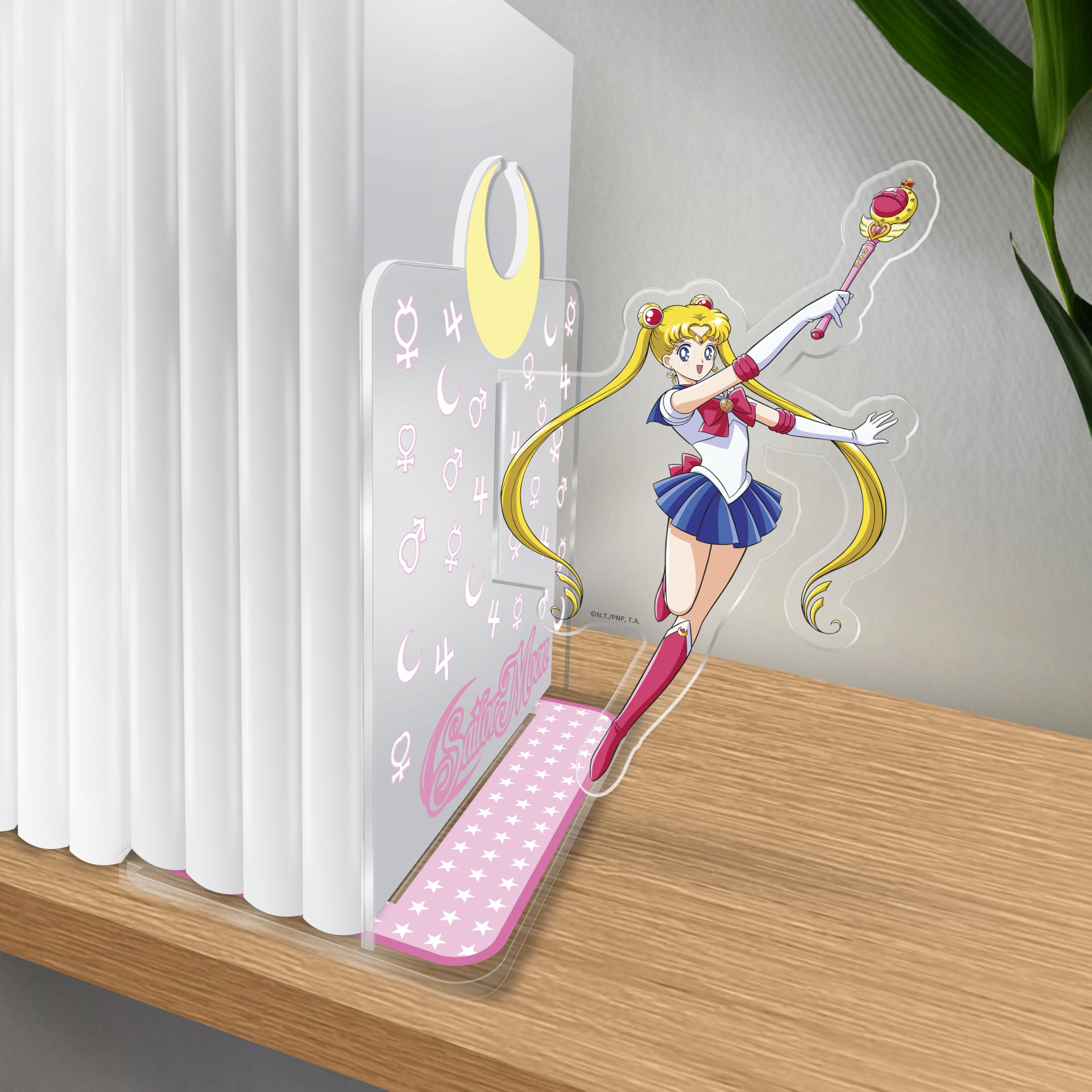 ABYSTYLE - Sujetalibros acrílico Sailor Moon - Producto oficial - Doble soporte transparente - Diseño coleccionista