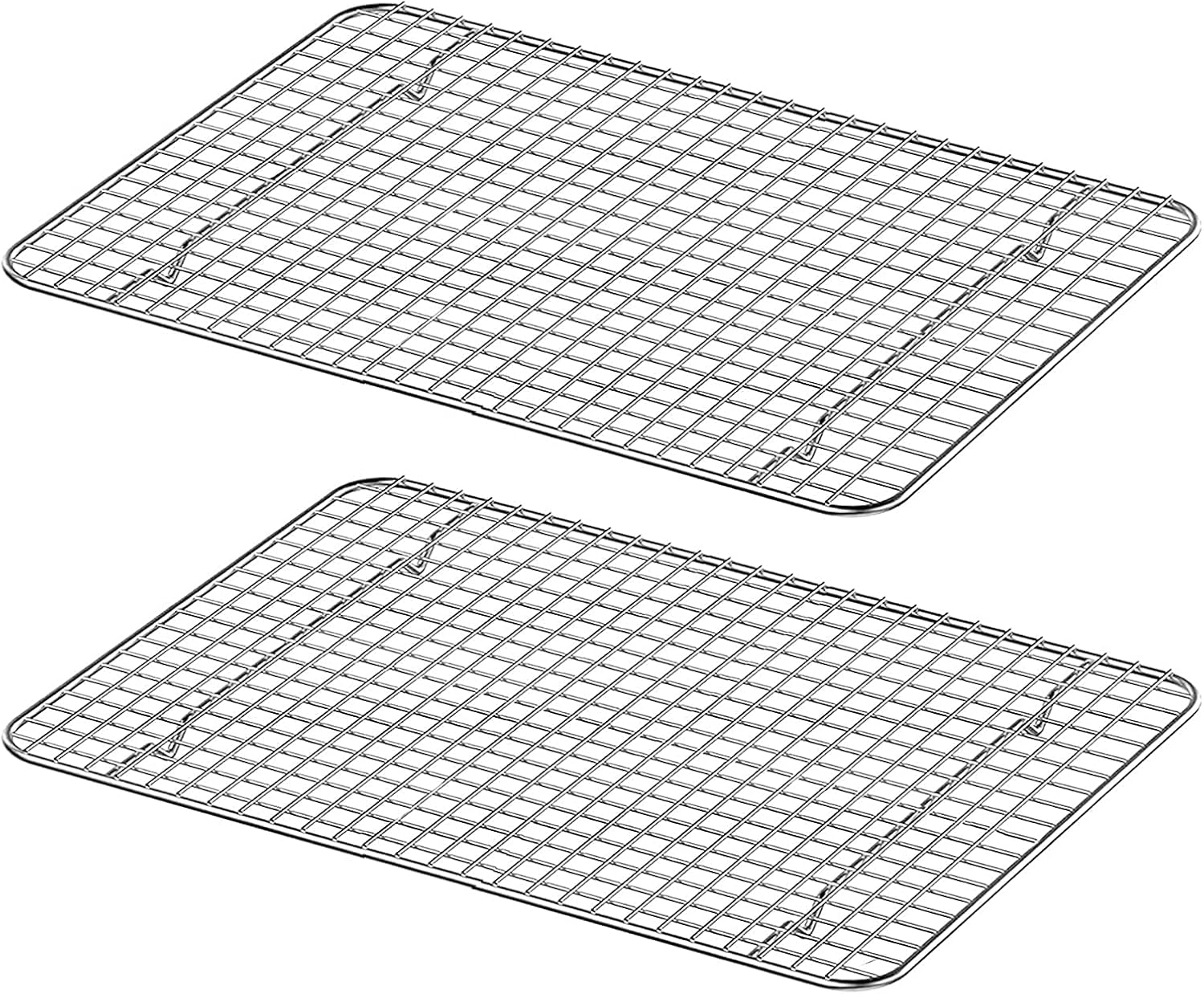 Luvan 2Pack 304(18/10) Stainless Steel Roasting & Cooling Rack8.5"x12",Fits Pan