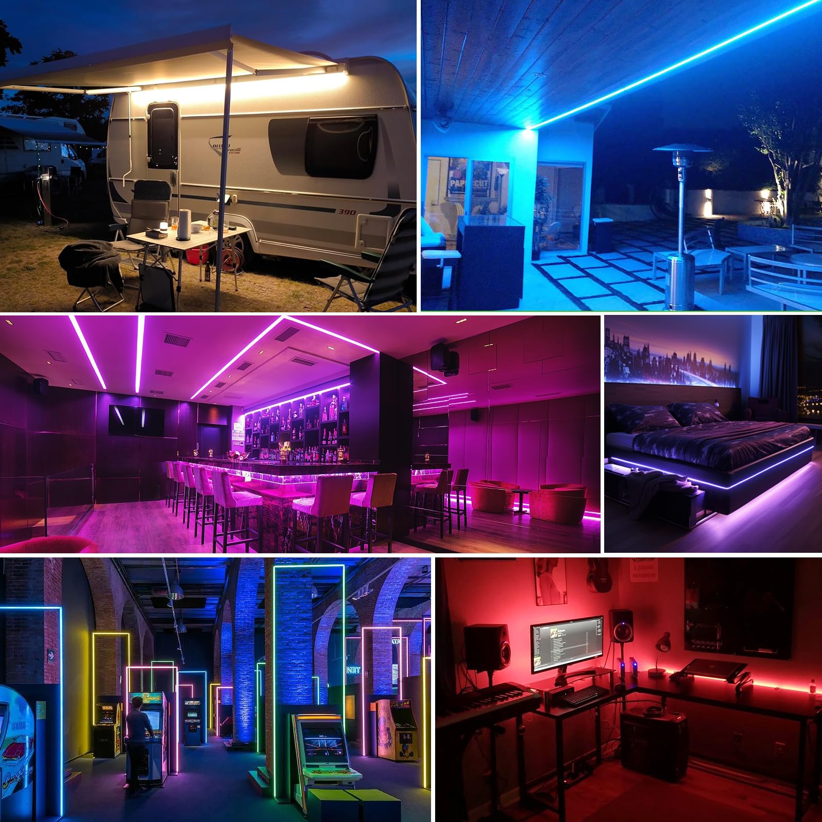 JOYLIT RGB CCT COB LED Taśma świetlna 10M 24V do wnętrz, RGB 2700-6500K CCT Regulowana biel 5 w 1 zmieniająca kolor taśma LED bez kropek 840LED/M, 19W/M wielokolorowa taśma świetlna do sypialni, na