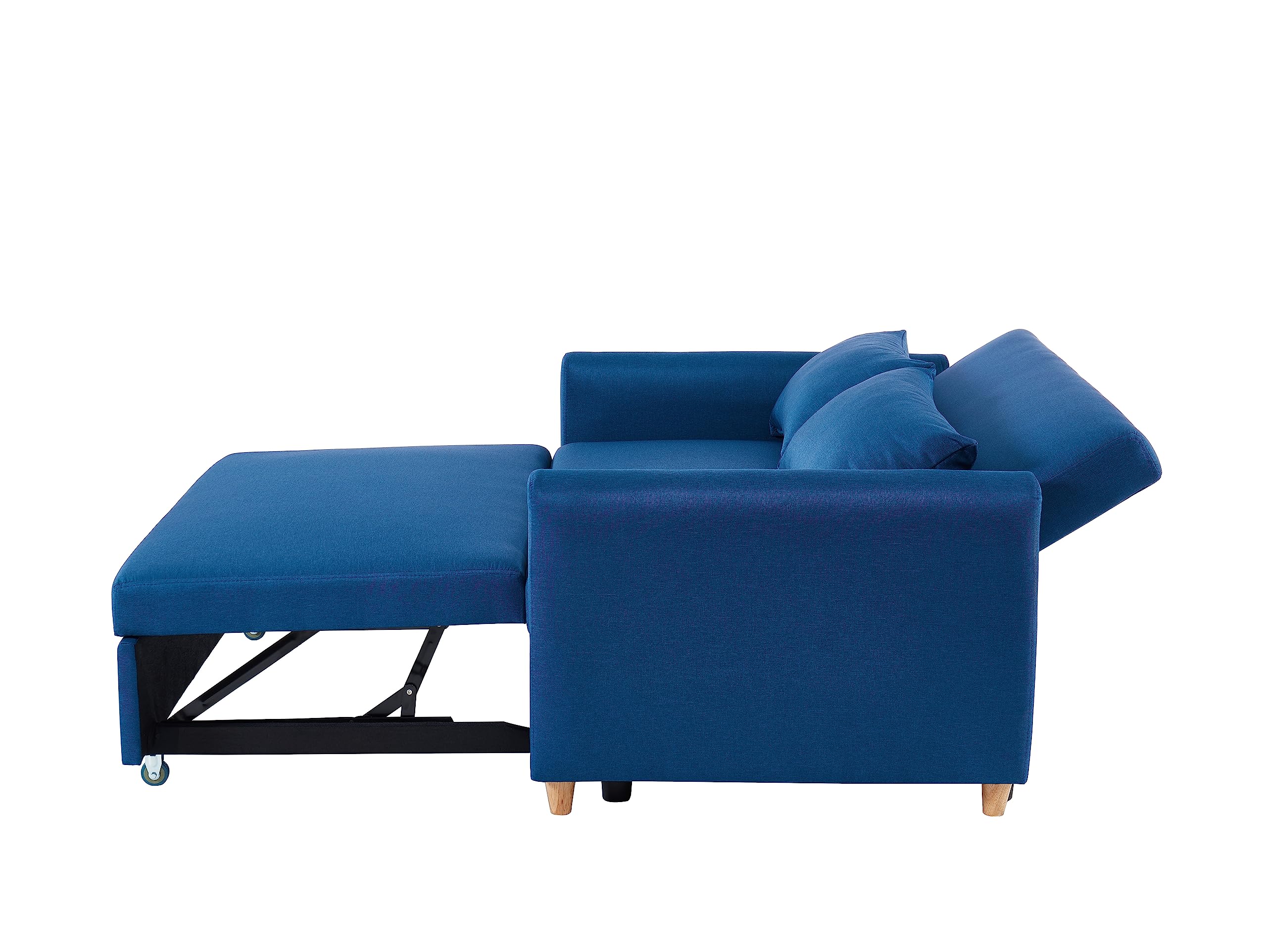 Divano Letto Laura Con Funzione Relax E Sonno, Rivestimento In Velluto Grigio, Con Ripiano - 2