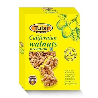 Tulsi California Walnut Kernels Premium 200g | Light Colored Halves | Large Size | Rich in Omega-3 | Akhrot Giri | Delightful Snack | Without Shell | Brain Food | Crunchy Nuts | Rich in Dietary Fiber - image, photos