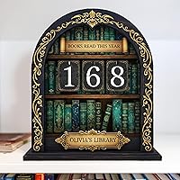 Vista 10 de Rastreador de Lectura de Libros Personalizado, Contador de Libros Leídos Este Año, Decoración de Biblioteca, Letrero de Seguimiento de Libros