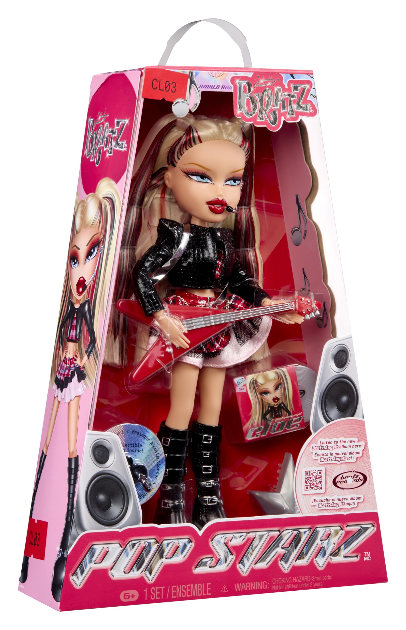 Bratz Pop Starz Cloe - Poupée Mannequin avec Breloque à Collectionner, Tenue et Accessoires Musicaux