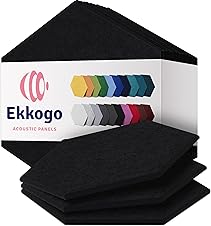 [60% off] Ekkogo Acoustic Panels 12-Pack Soundproof Wall Panels 14"X12.1"X0.4" Sound Panels High Density Sound Dampening Panels - [Deep Black Hexagon]
