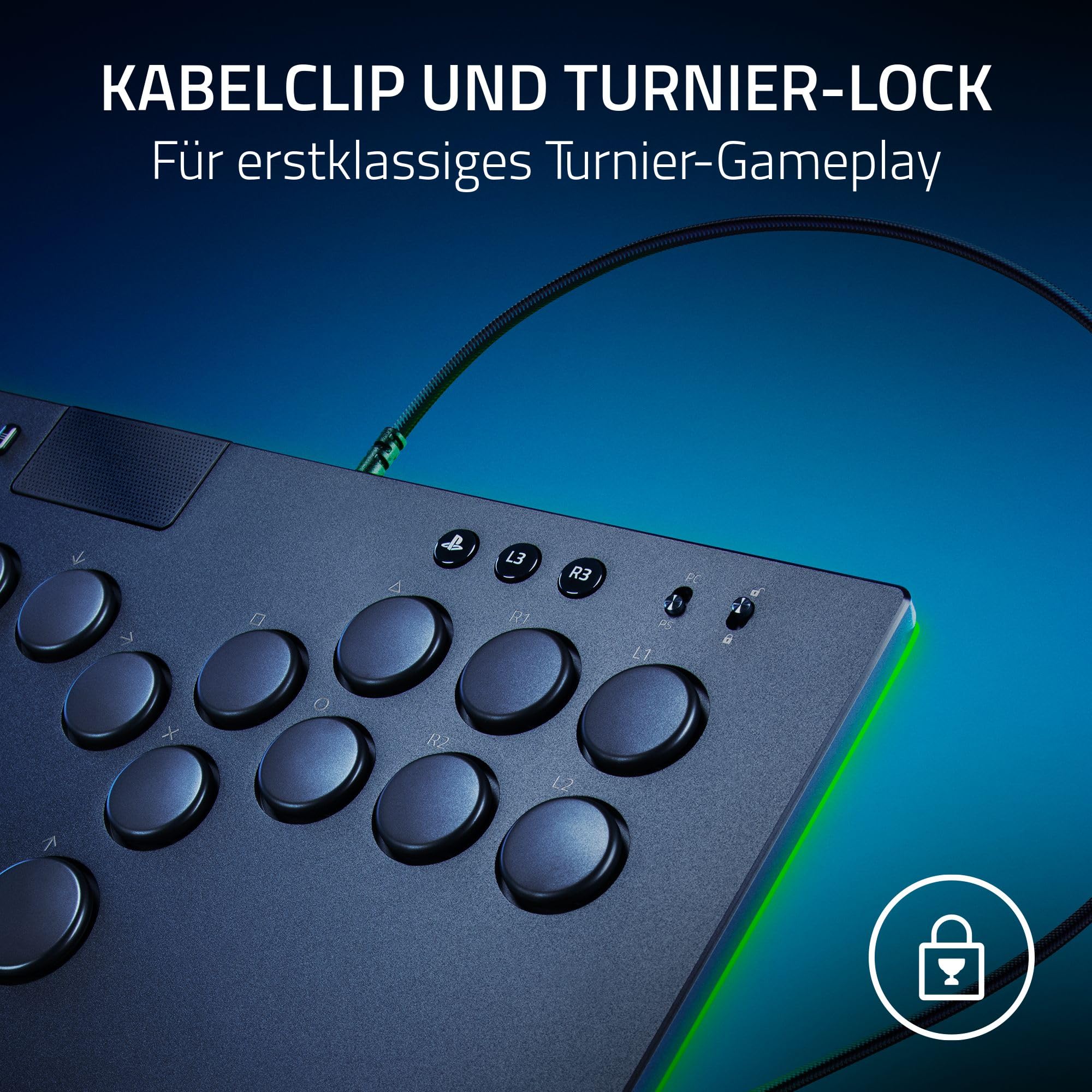 Razer Kitsune Optischer All-Button-Arcade-Controller für PS5 und PC Schwarz