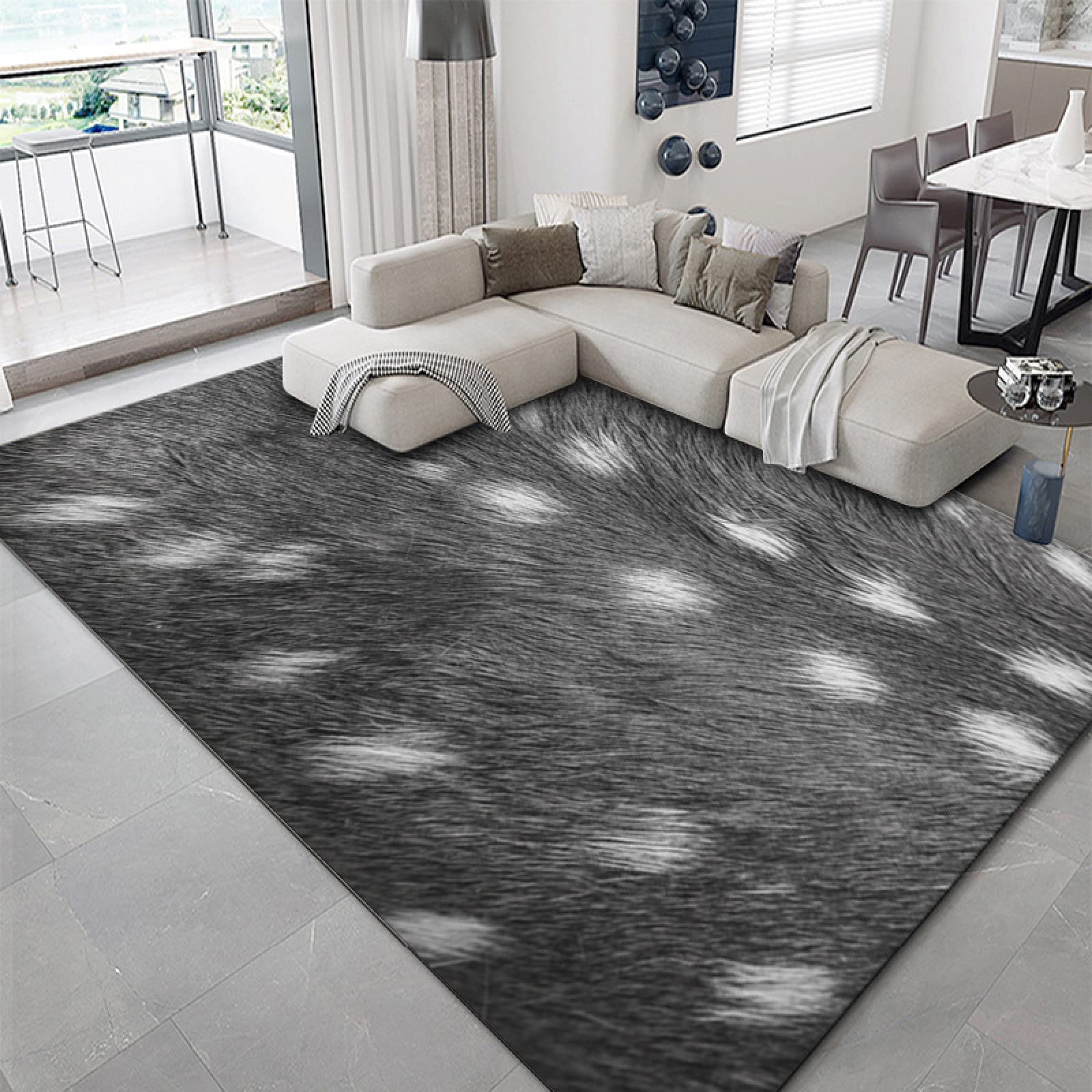 Tapis de sol antidérapant et lavable grand format pour salon