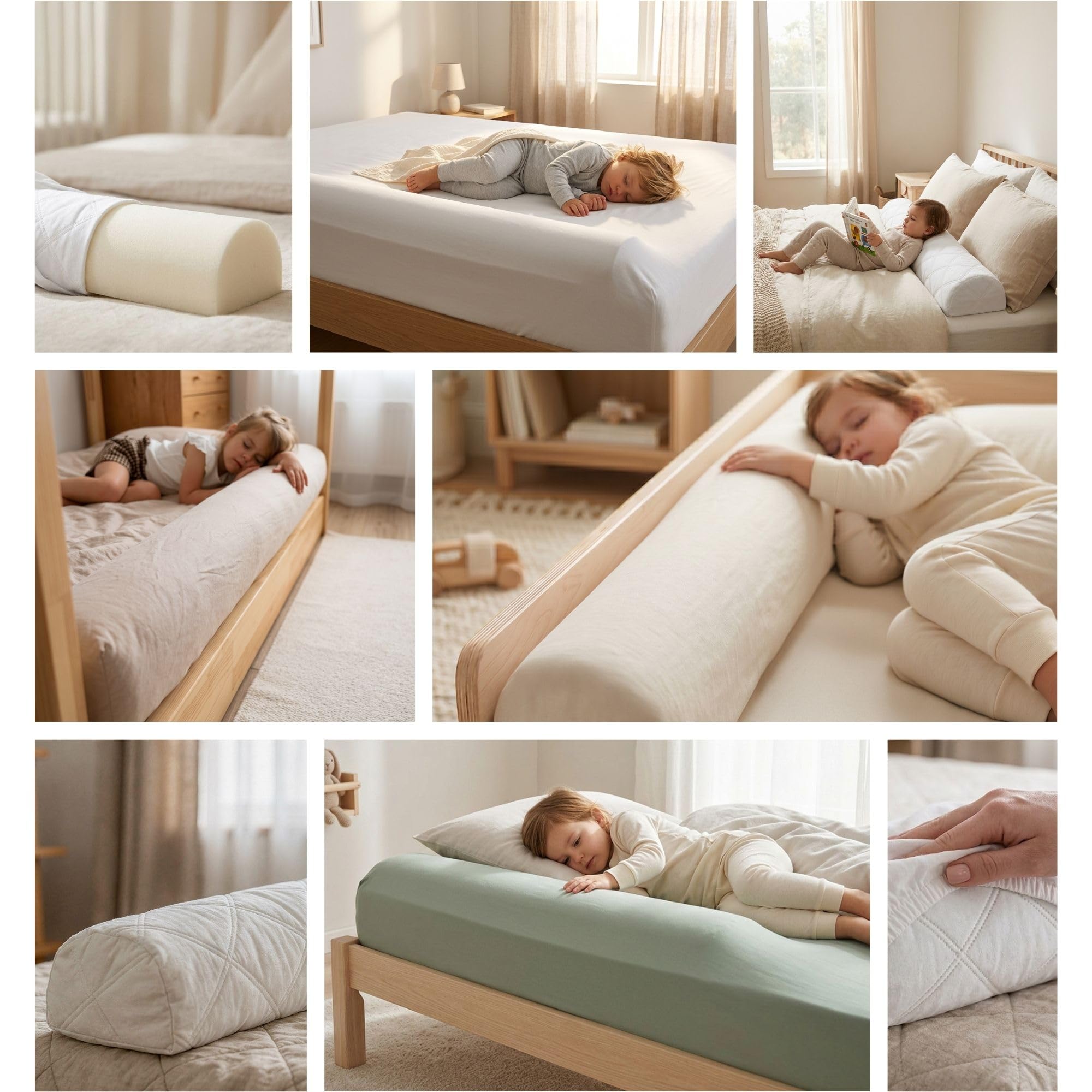 Totsy Baby Sponda letto bambini paracolpi lettino - sponde protezione sbarre per bambino anticaduta copertura lavabile spondina ringhiera di schiuma 132 cm Oeko-tex